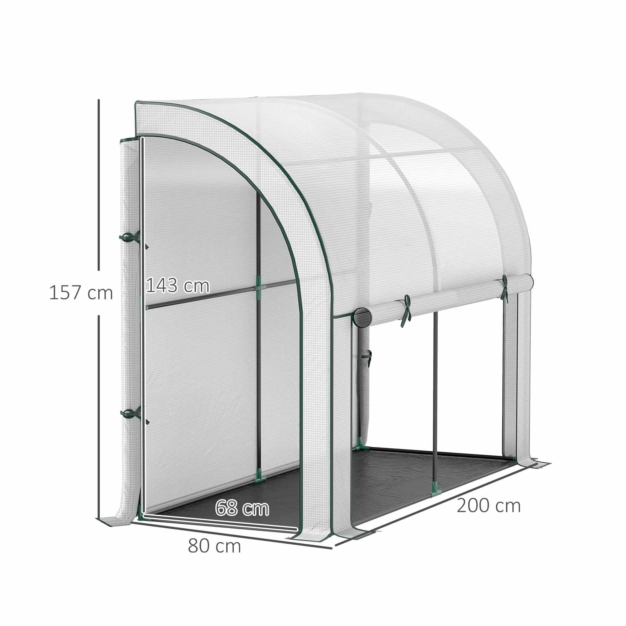 4goodz Kas Muurbevestigd Kunststof Zeil - 300x80x57 cm - Wit