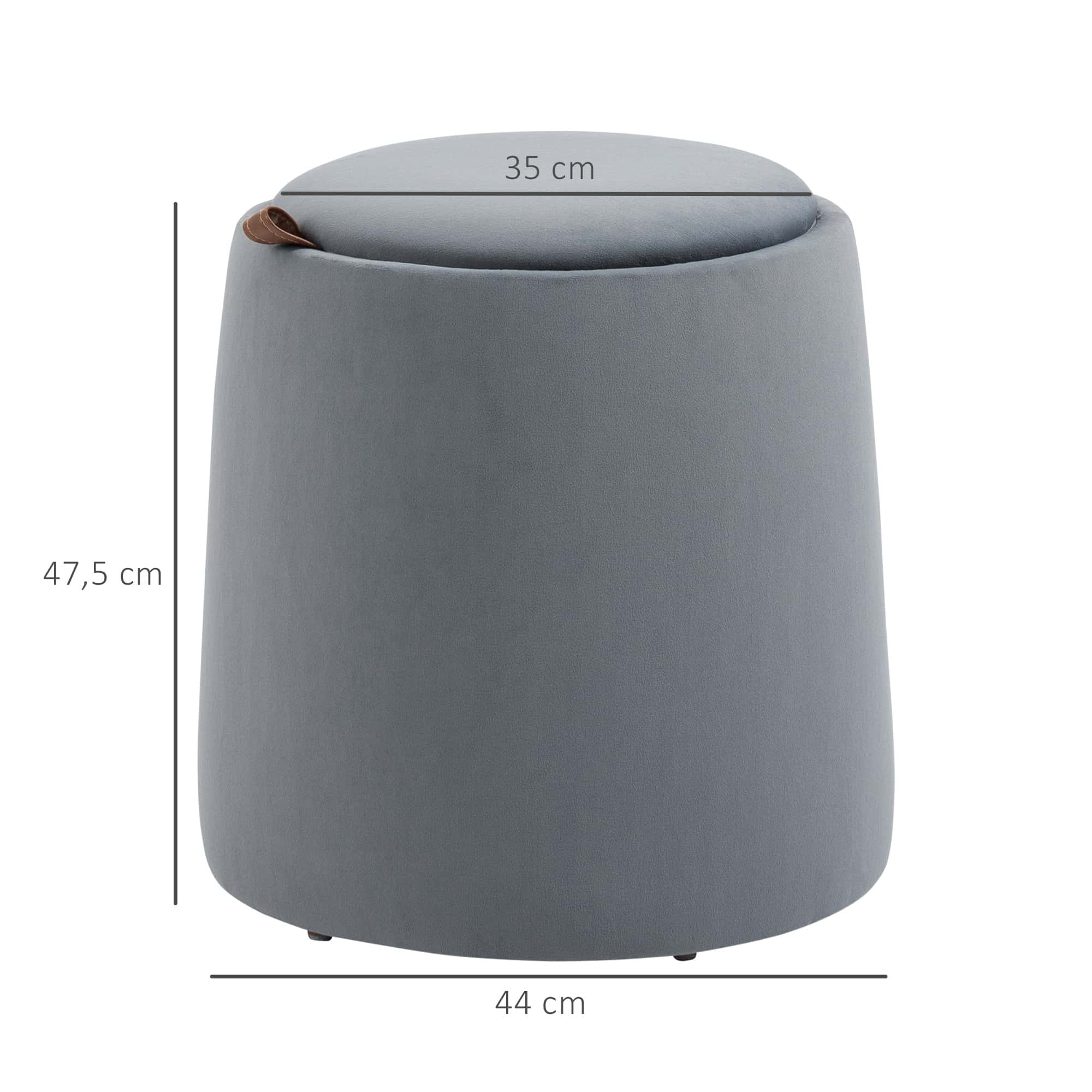 4goodz Poef 2-in-1 Ottomaanse kruk - Voetebank met opbergvak 44x47 cm 4goodz Poef 2-in-1 Ottomaanse kruk - Voetebank met opbergvak 44x47 cm