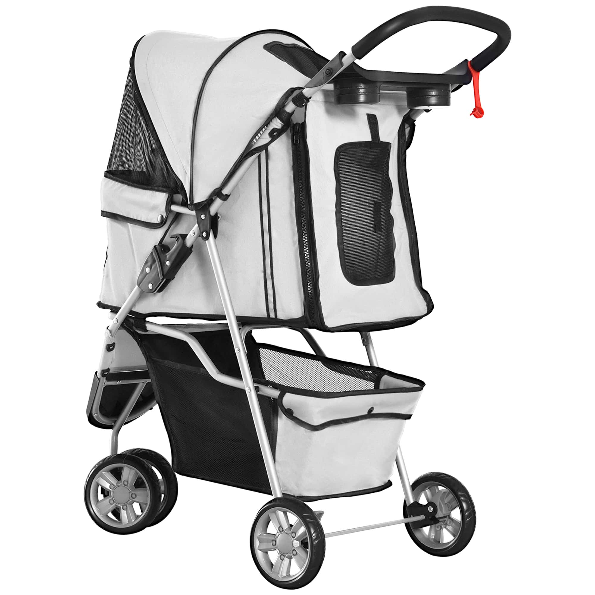 4goodz Luxe Hondenkar Hondenbuggy met 360 graden draaibare wielen - Grijs