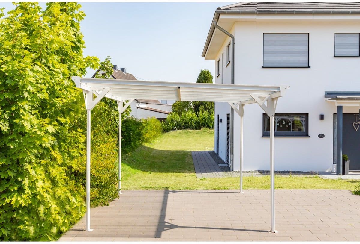 Westmann Aluminium carport met plat dak Helsinki - Wit - 503x305x232cm