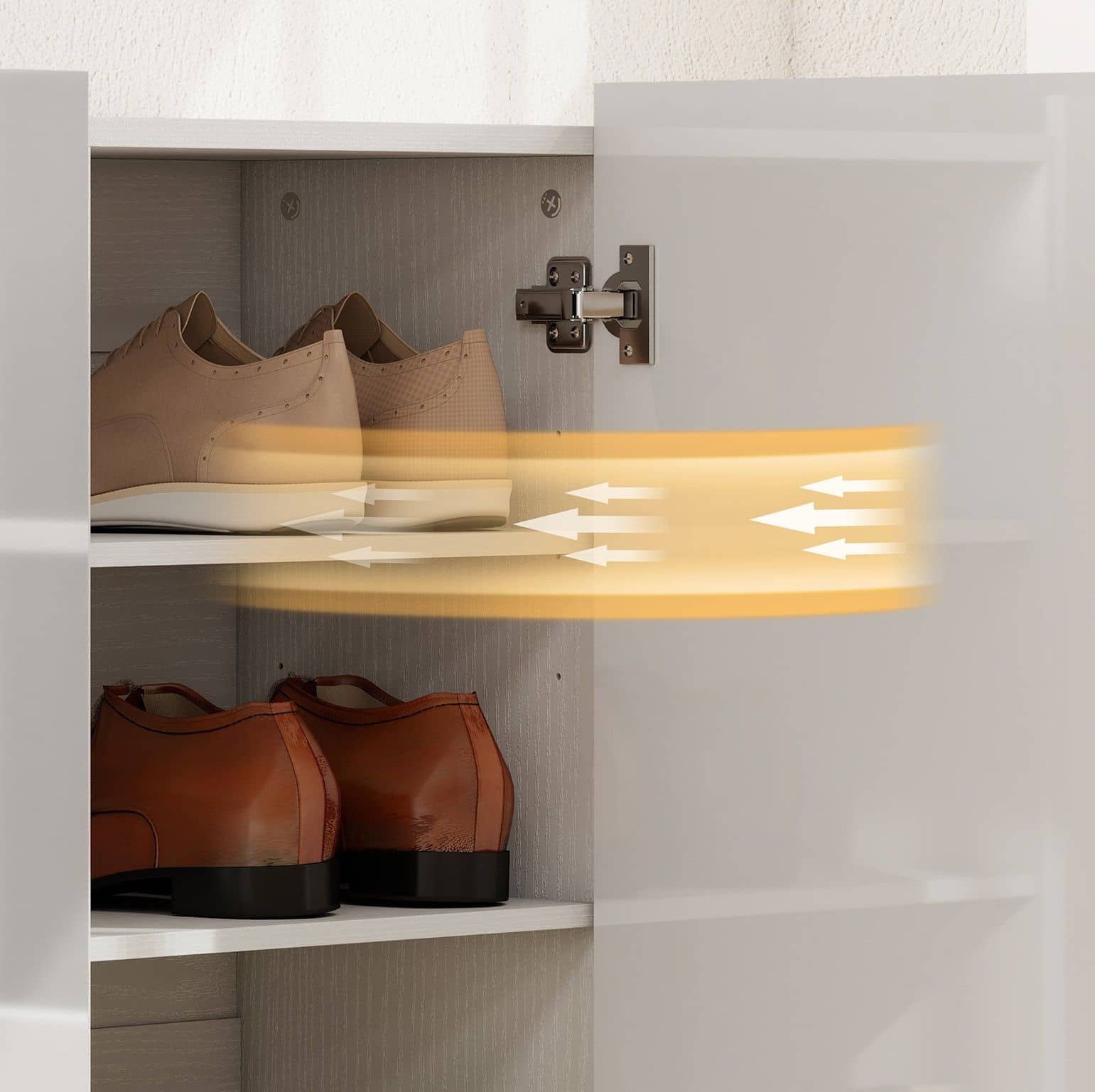 4goodz Schoenenkast 20-30 paar schoenen - Hoogglans Wit