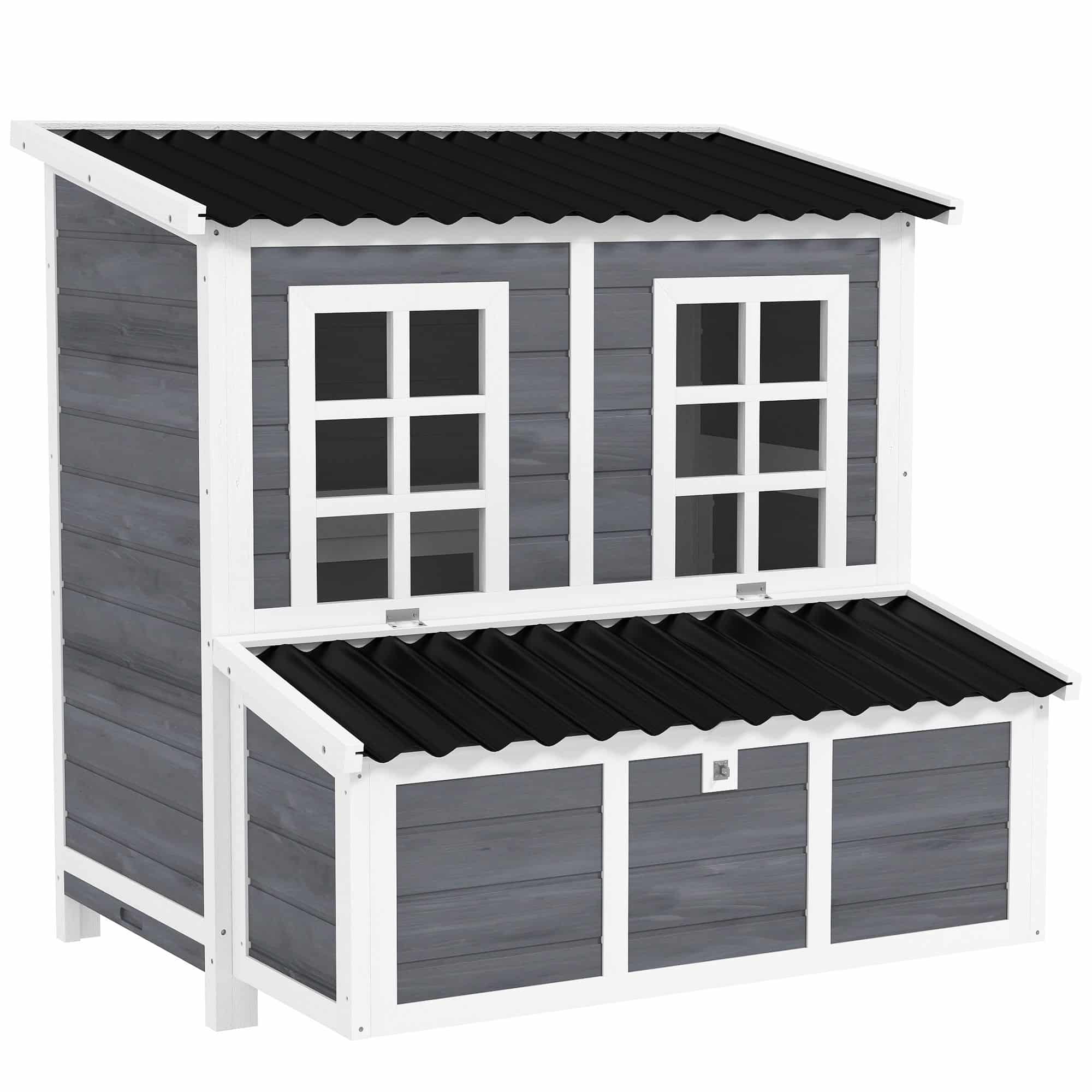 Kippen Legnest voor 4-6 Kippen - Waterdicht Dak - 100x86x100cm - grijs