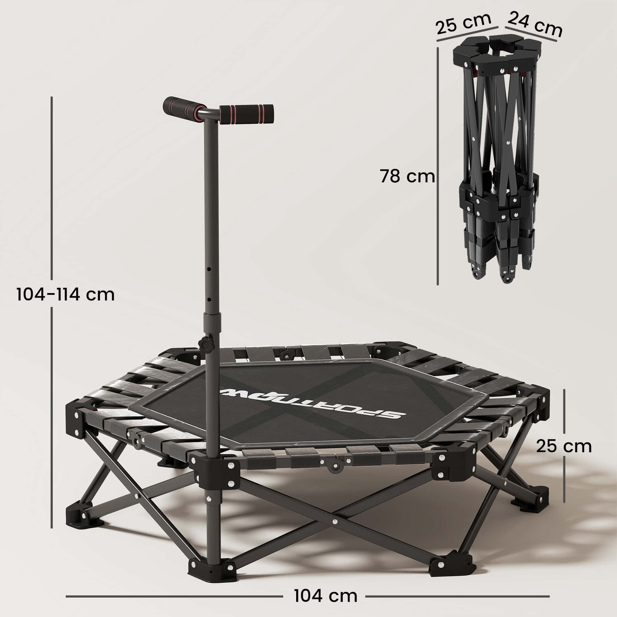 4goodz Fitnesstrampoline met verstelbare T-handgreep - tot 120 kg