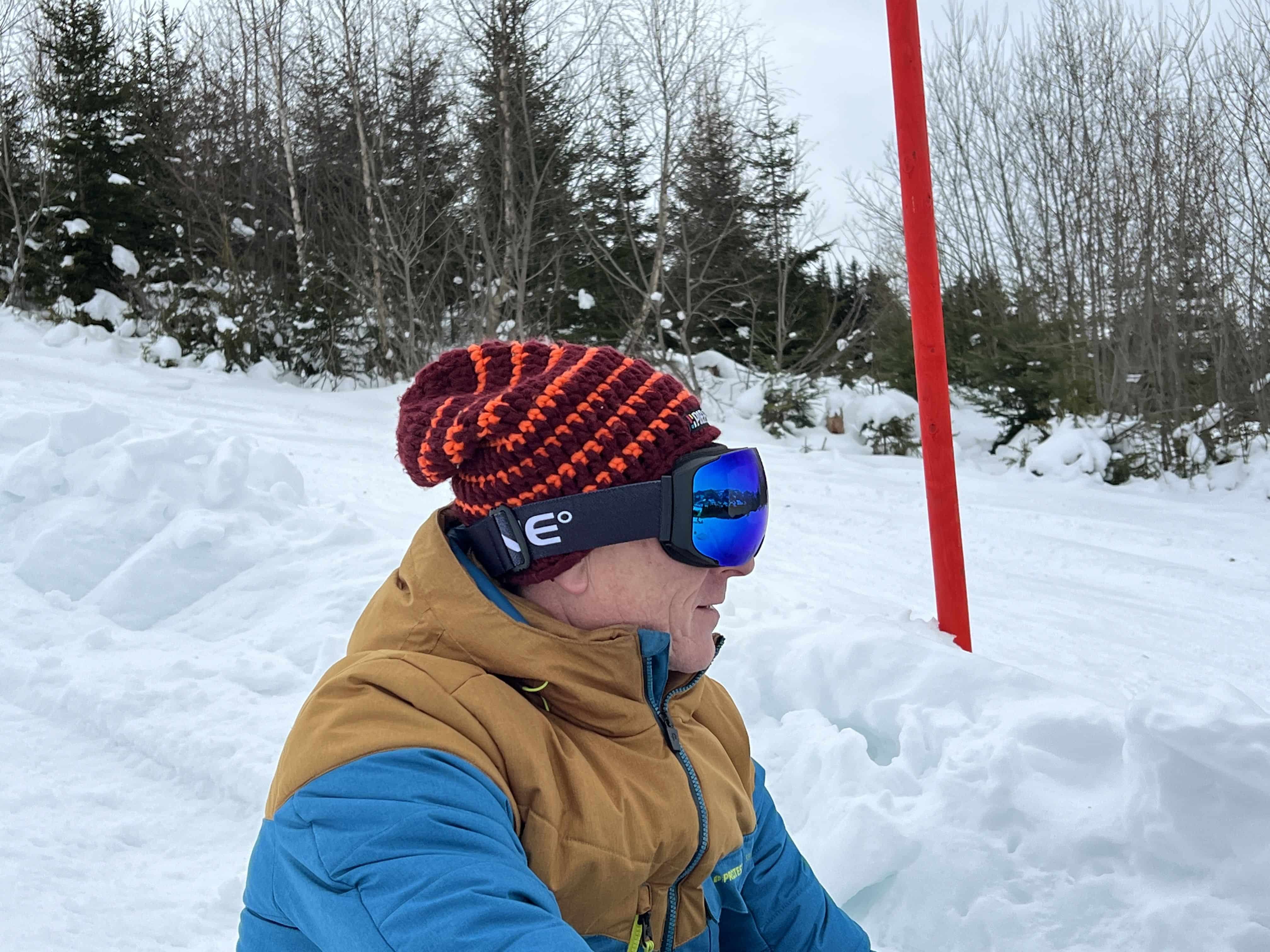 5one® Alpine 1 Blue anti-condens Skibril met hardcase - Zwart frame