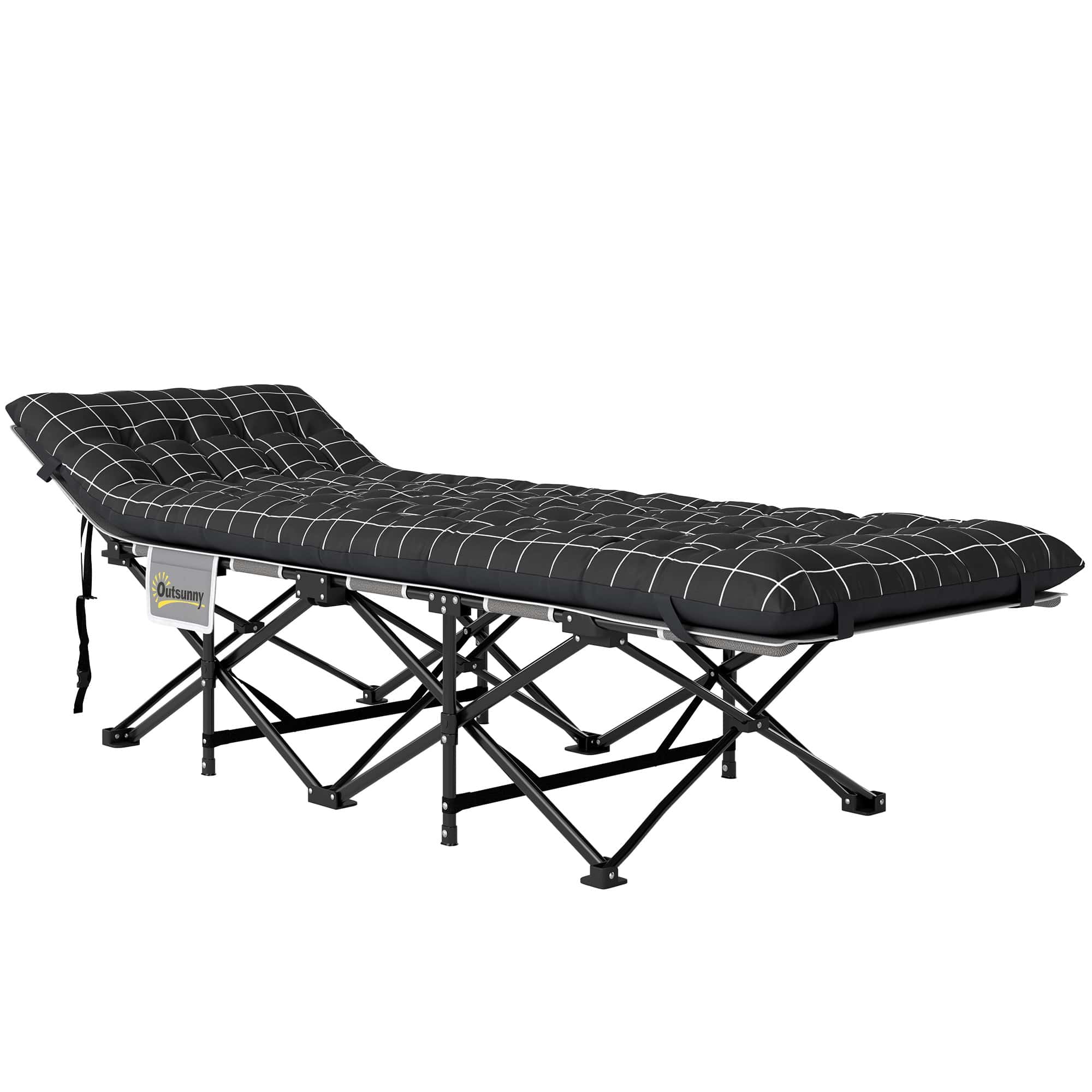 4goodz Veldbed Campingbed met Matras - tot 150 kg belasting - Zwart
