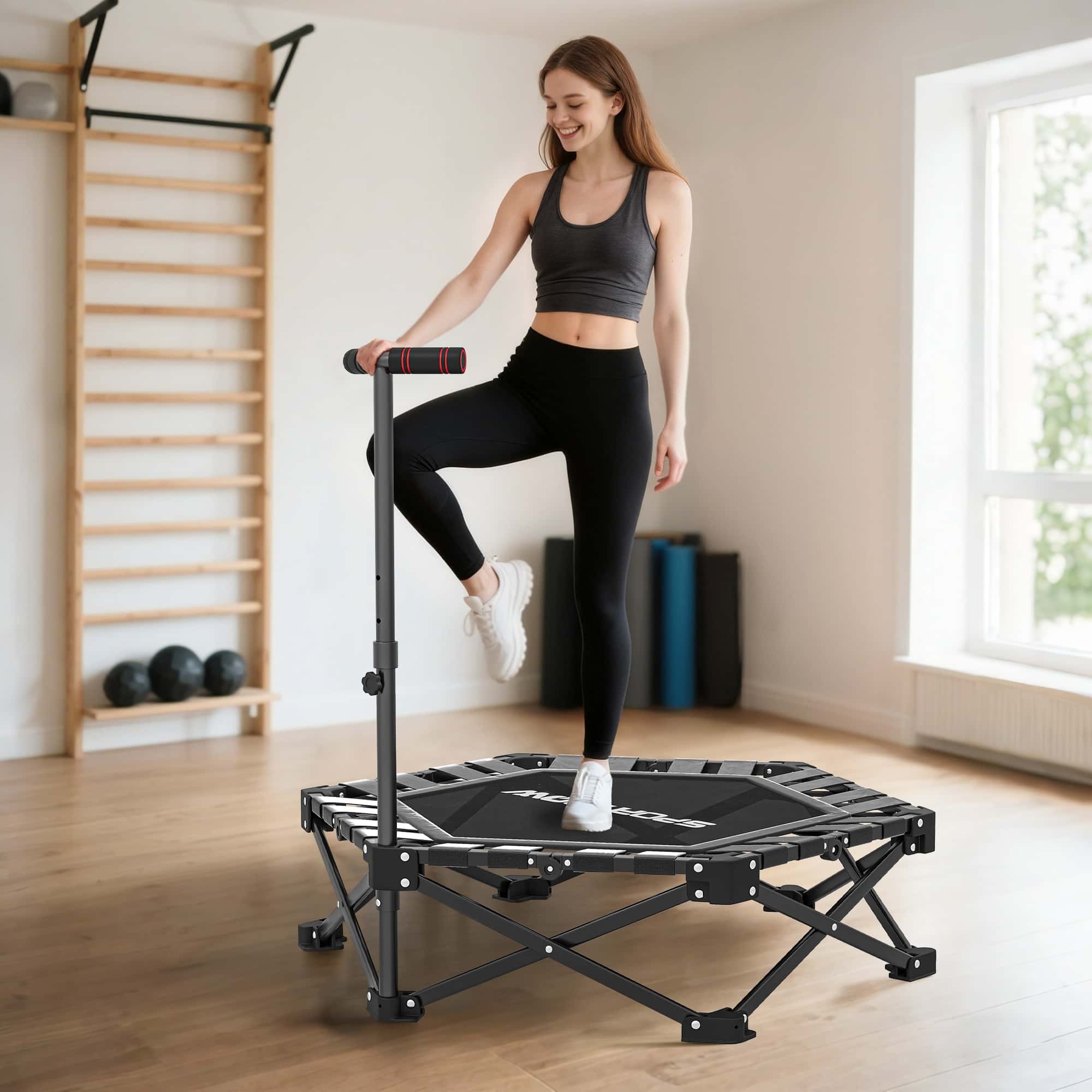 4goodz Fitnesstrampoline met verstelbare T-handgreep - tot 120 kg