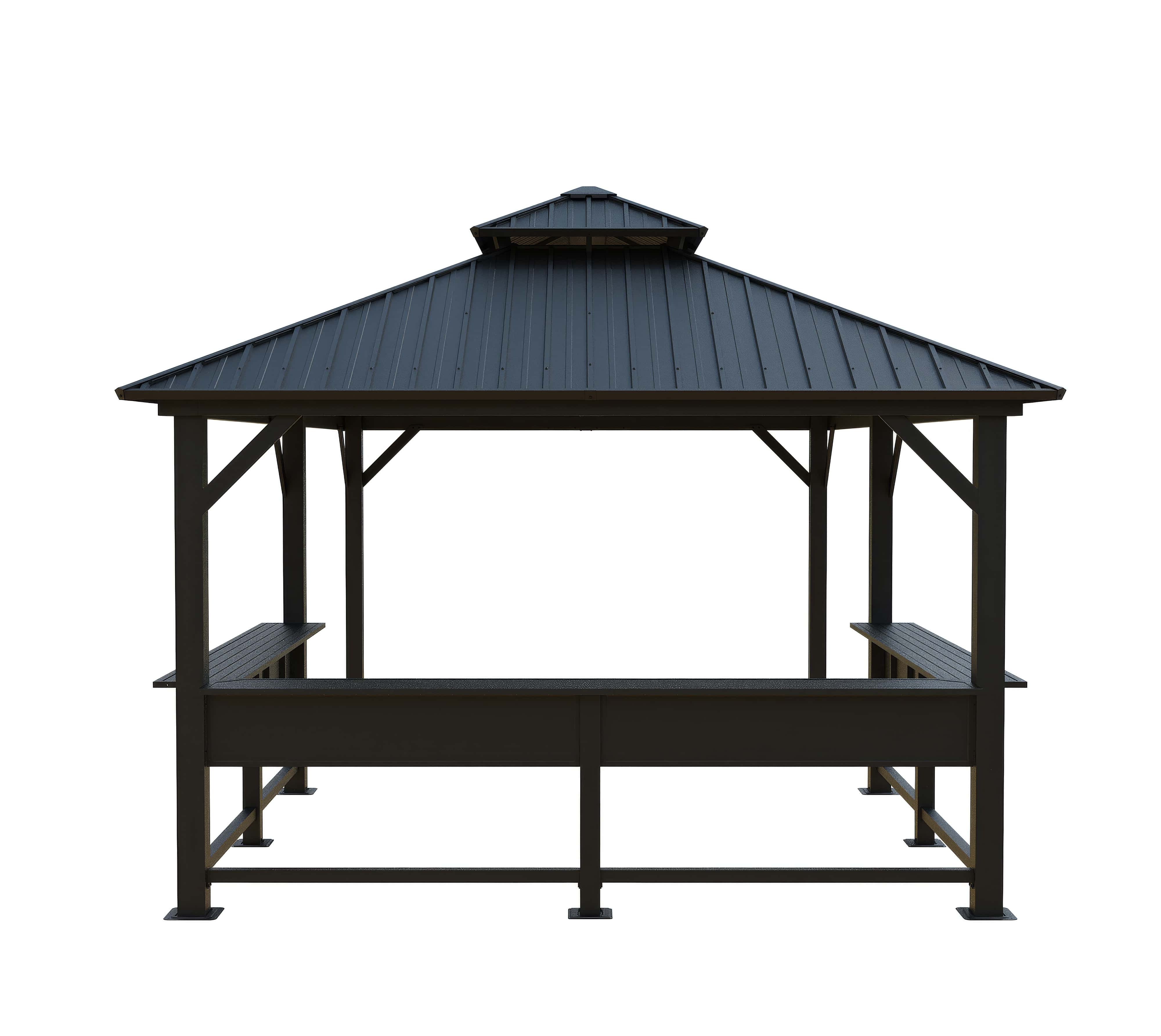 Sojag Bondi 1220 Metalen Paviljoen met Vast dak - 3,5 x 6 m - Zwart Sojag Bondi 1220 Metalen Paviljoen met Vast dak - 3,5 x 6 m - Zwart