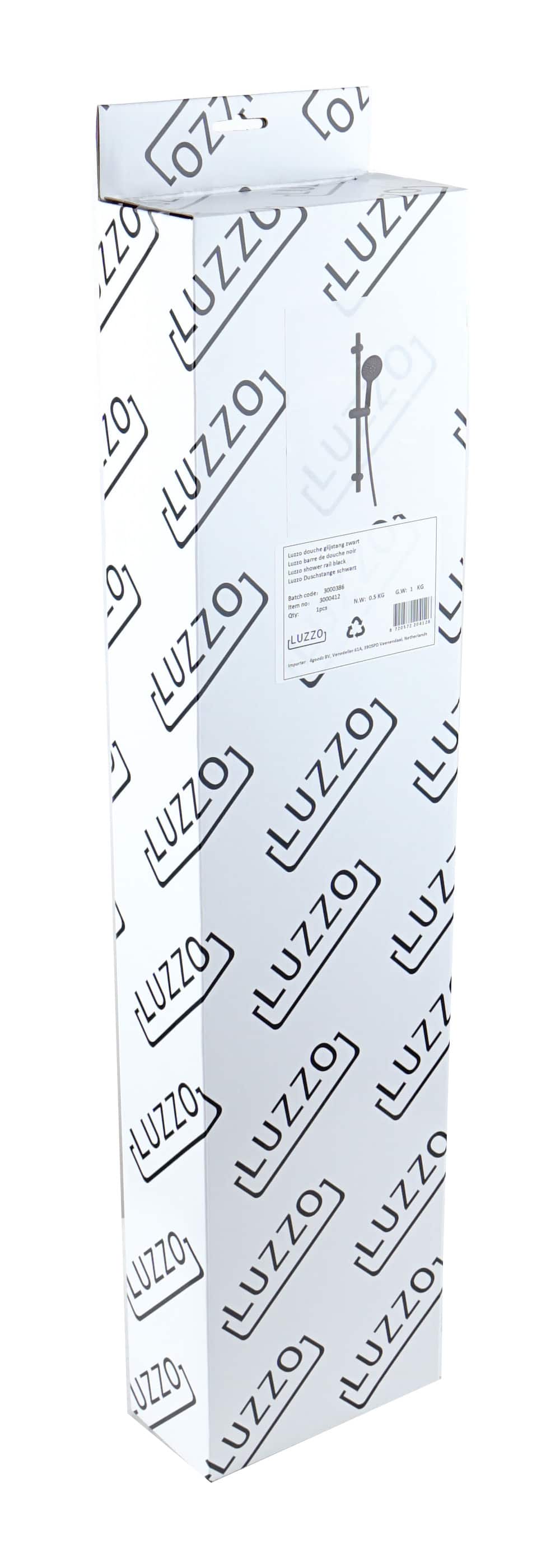 Luzzo® Flat Design douche glijstangset - 3 standen douche -Zwart