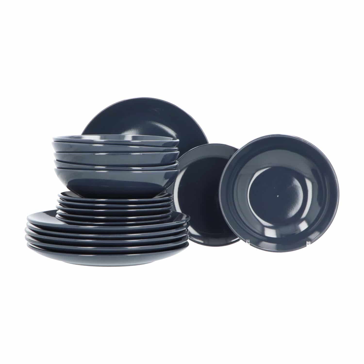 Porseleinen Serviesset 6 Persoons 18 delig - Geglazuurd - Petrol Blauw Porseleinen Serviesset 6 Persoons 18 delig - Geglazuurd - Petrol Blauw