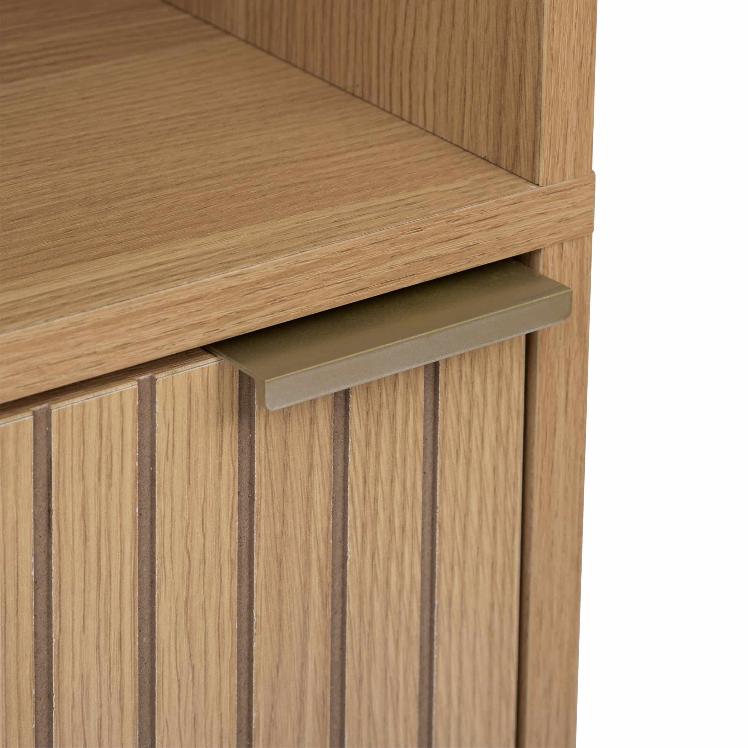 Badkamerkast Hoog Tasso met 1 deur en 6 planken - 168 cm - Bruin