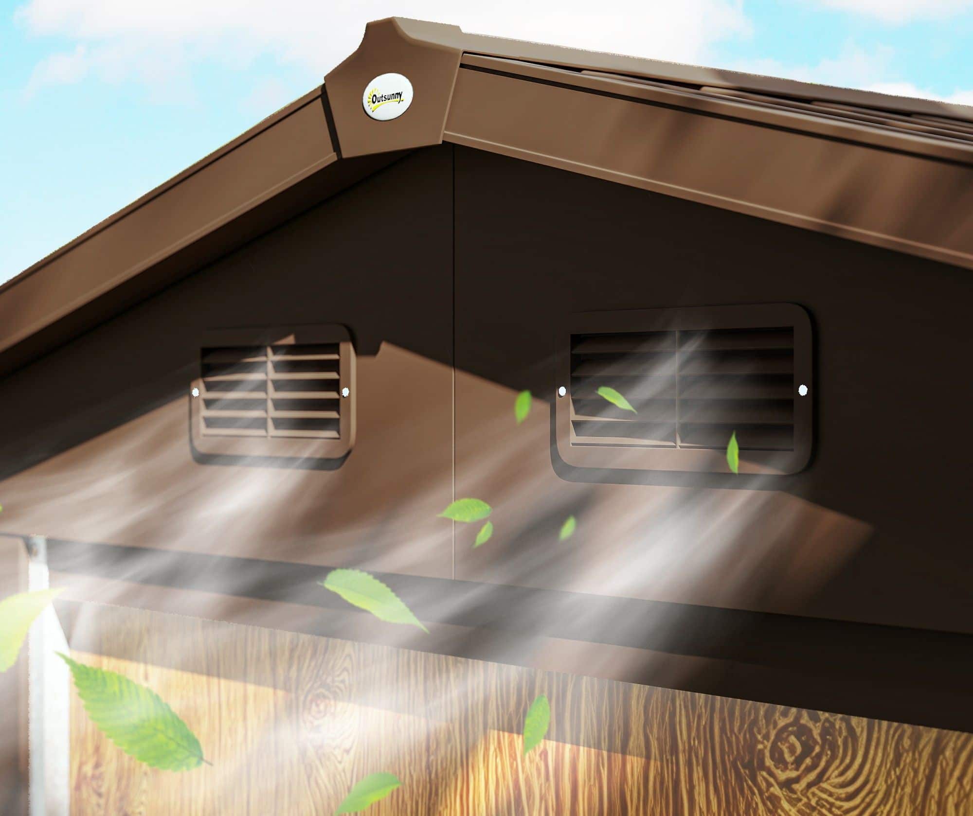 Gereedschapsschuur weerbestendig staal - 152 x 235,7 x 208,7 cm - Bruin houtlook