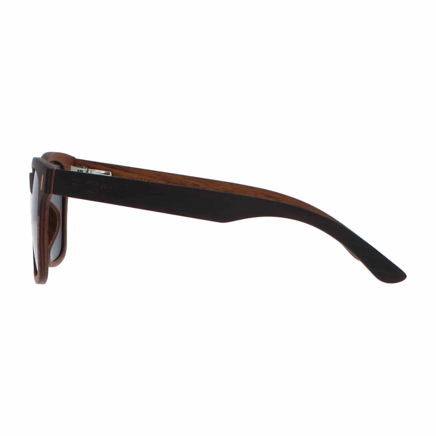 5one® Slim Line Ebony 2-tone - Ebben hout Wayfarer zonnebril - grijs