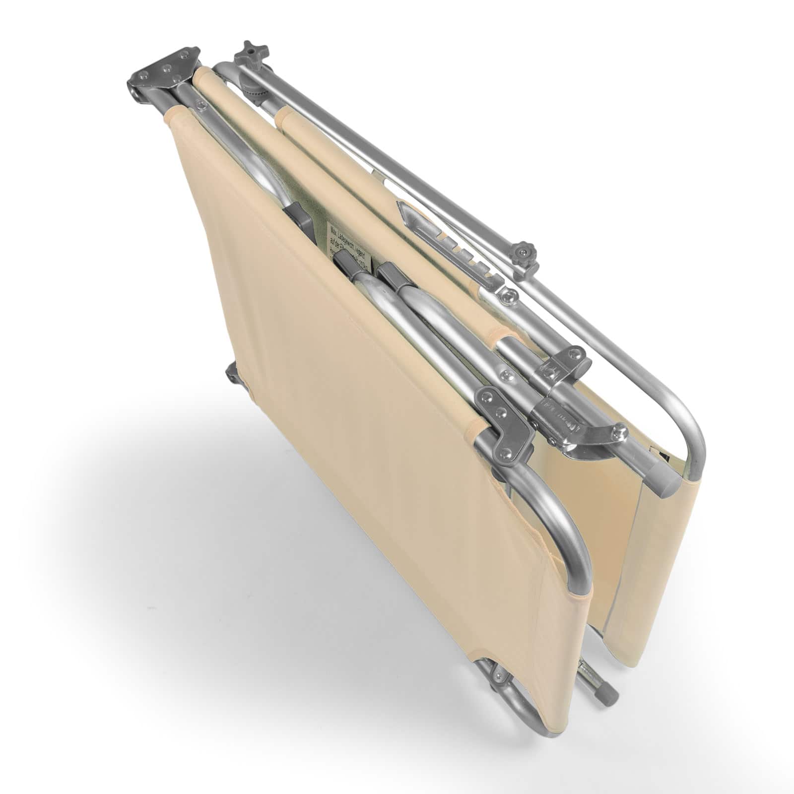 Comfortabel Aluminium Ligbed met Zonnendak 190x57 cm - Zandkleurig
