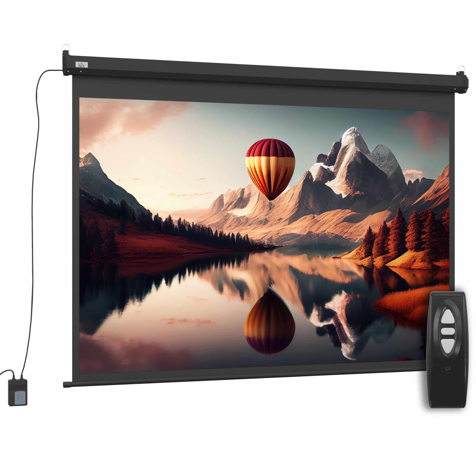 Beamer Projectiescherm wand Electrisch - 171x130 cm / 84 inch - Zwart