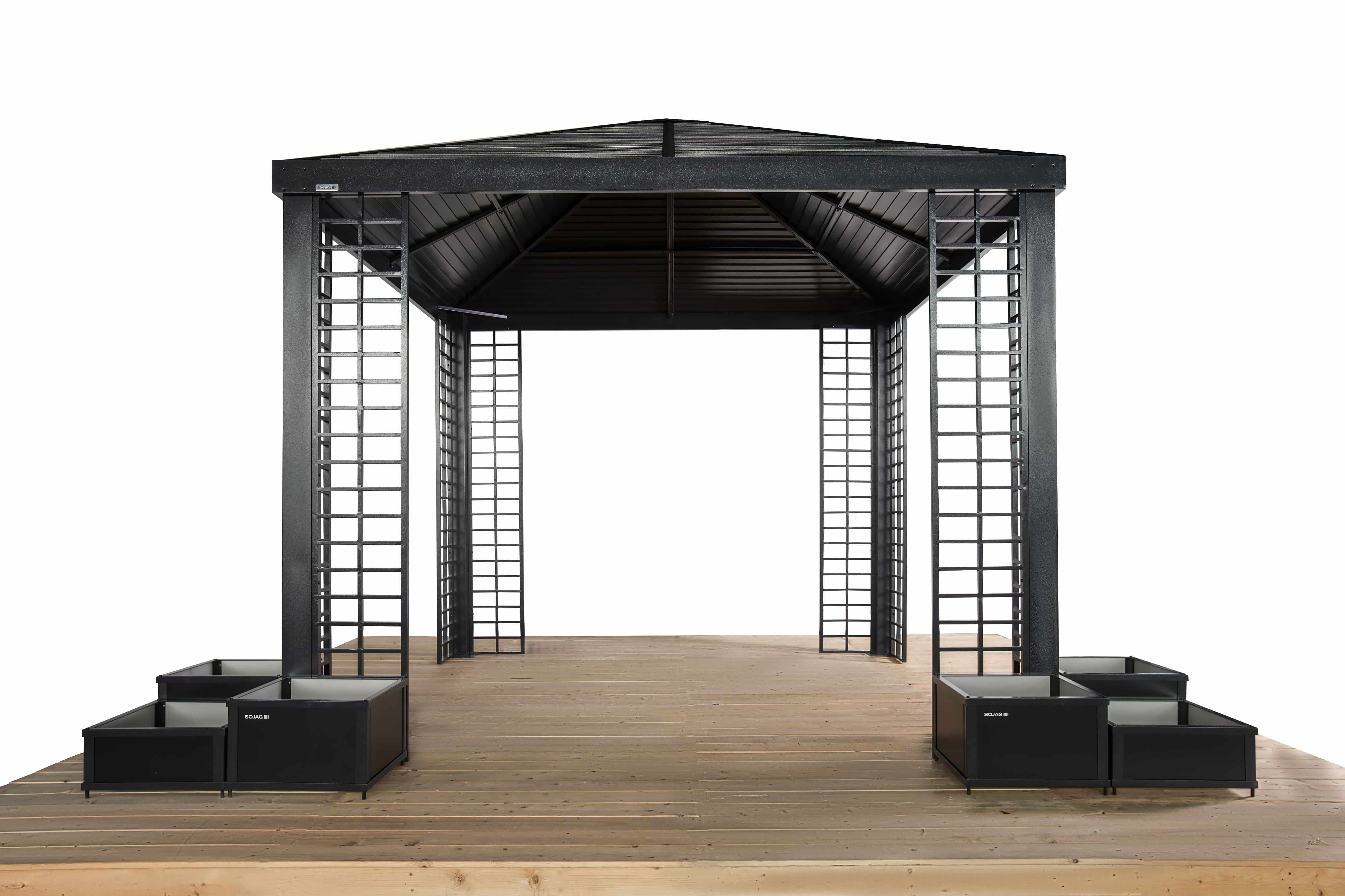 Sojag Paviljoen Pergola Havana 300 cm - met Plantenbakken - Zwart