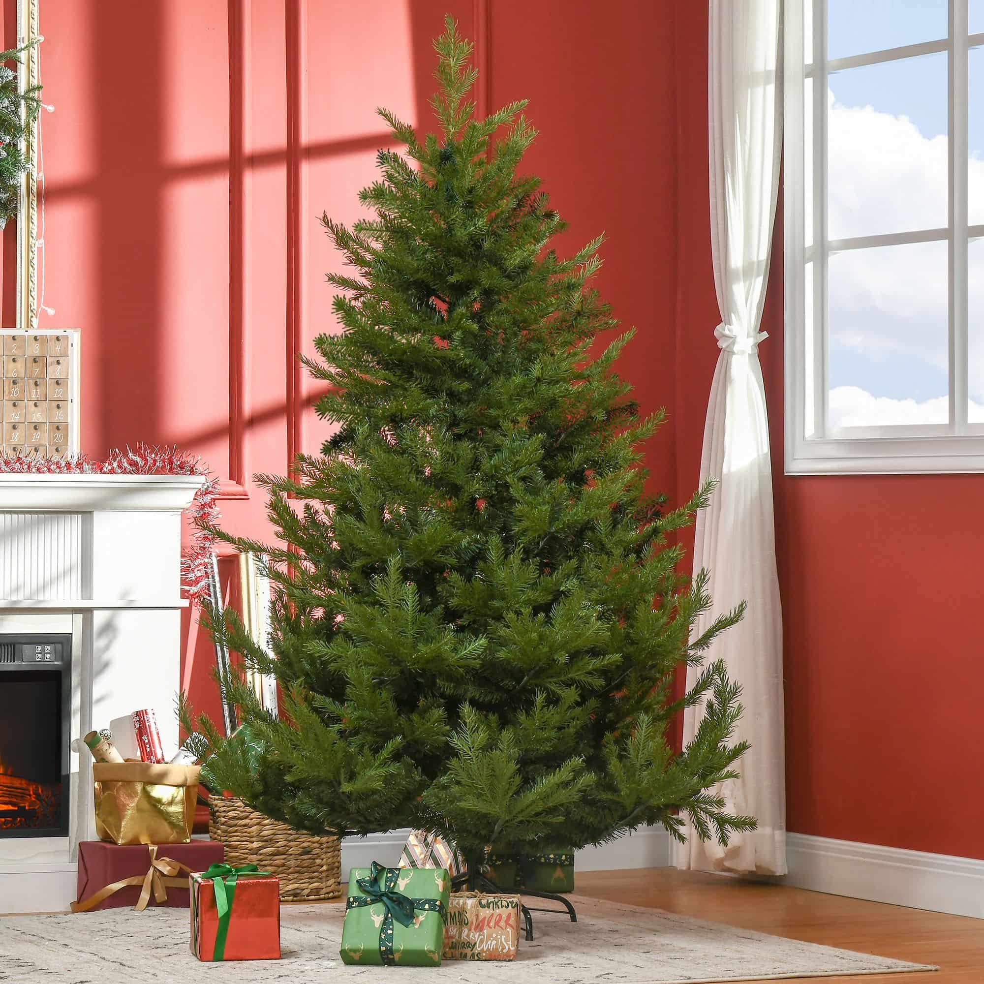 Homcom kerstboom met realistische uitstraling - 180 cm - Ø136 cm