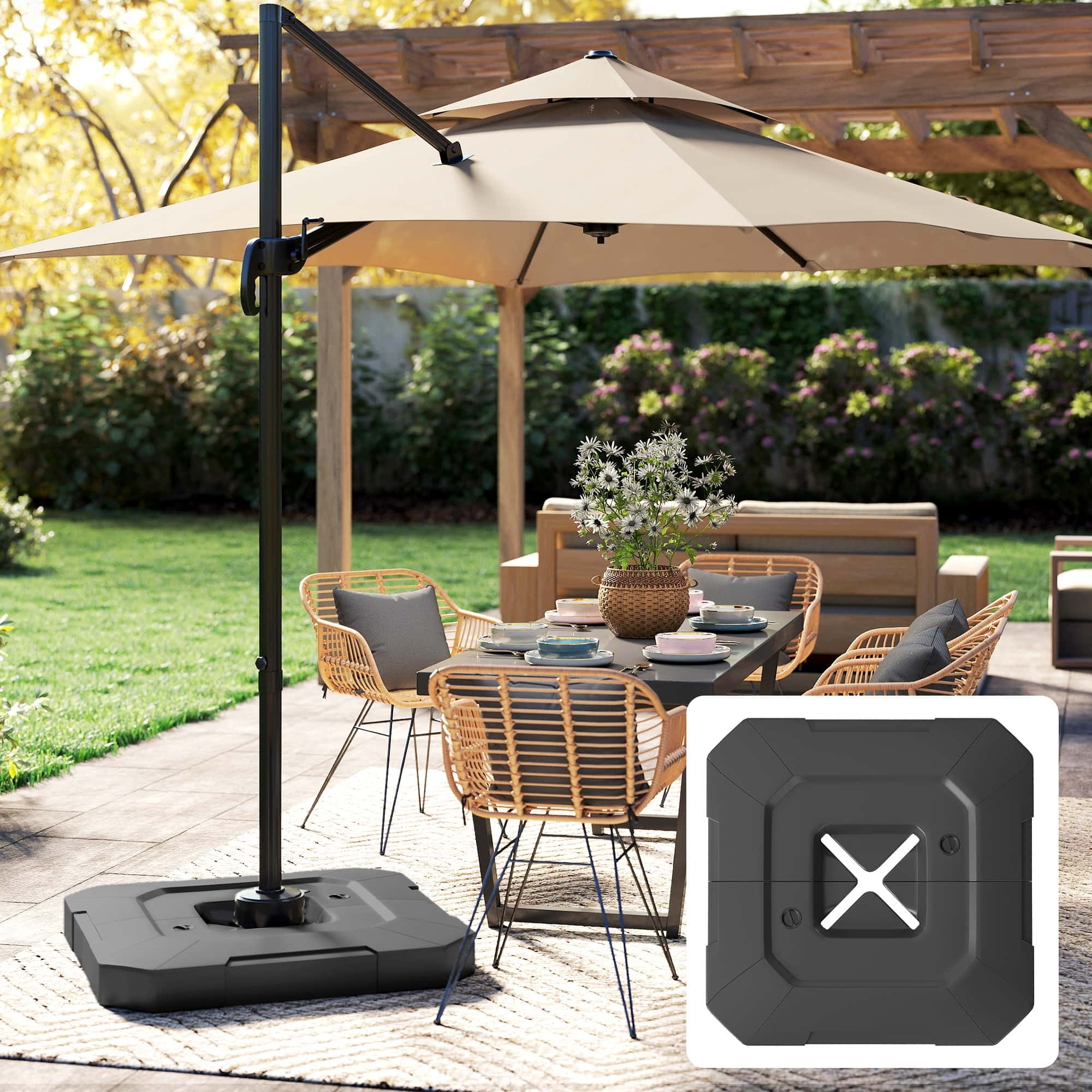 4goodz Parasol Kruisvoet Gewichtenset 2-delig vulbaar tot 105 kg