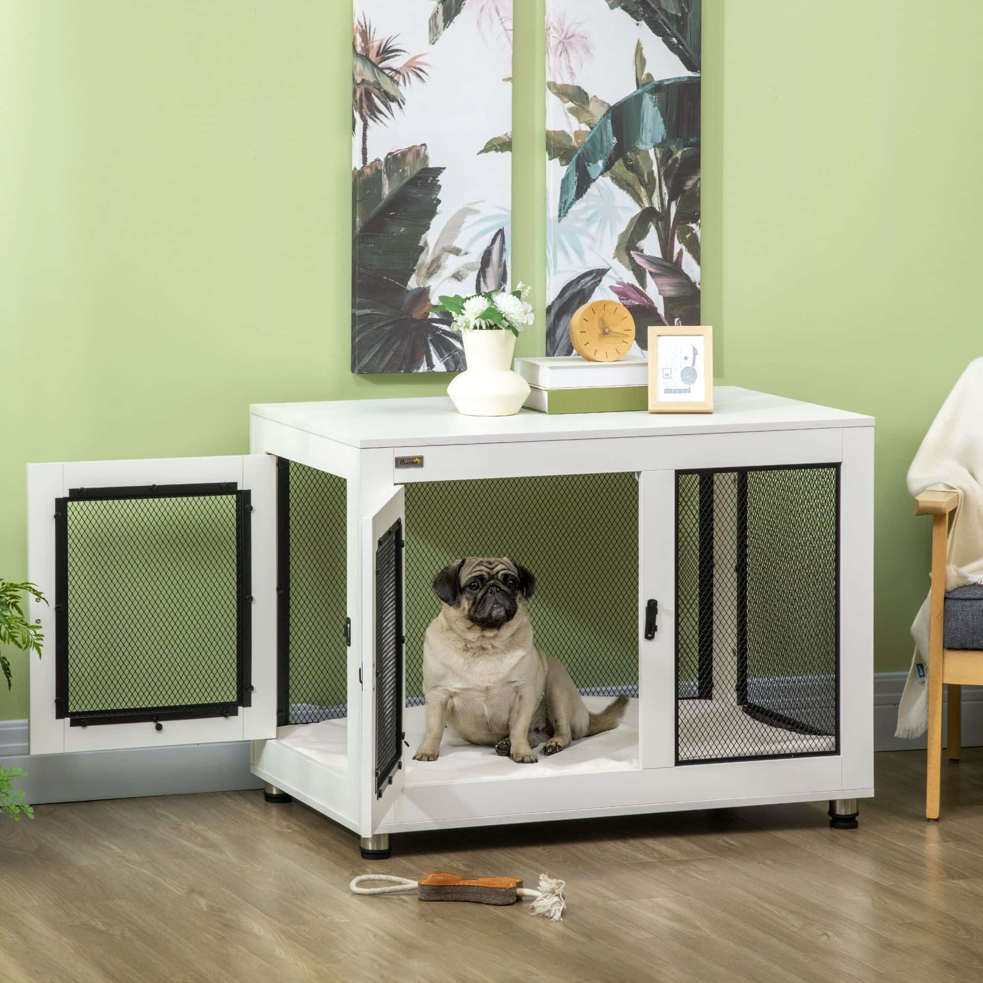 Hondenbench hondenhok - kennel voor in de woonkamer - wit