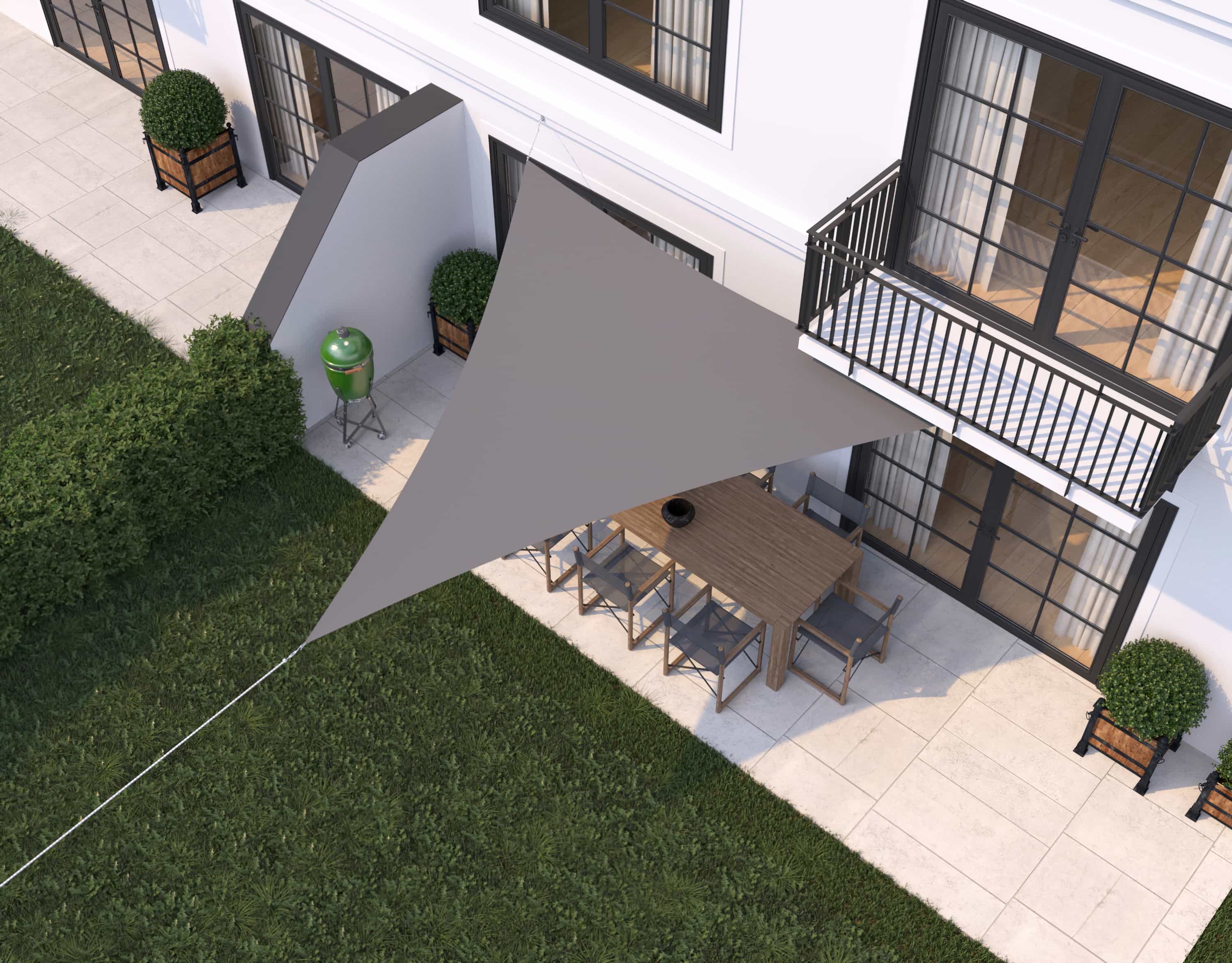 hanSe® Schaduwdoek Driehoek Gelijkbenig Waterdoorlatend 3,5x3,5x4,95 m Grijs hanSe® Schaduwdoek Driehoek Gelijkbenig Waterdoorlatend 3,5x3,5x4,95 m Grijs