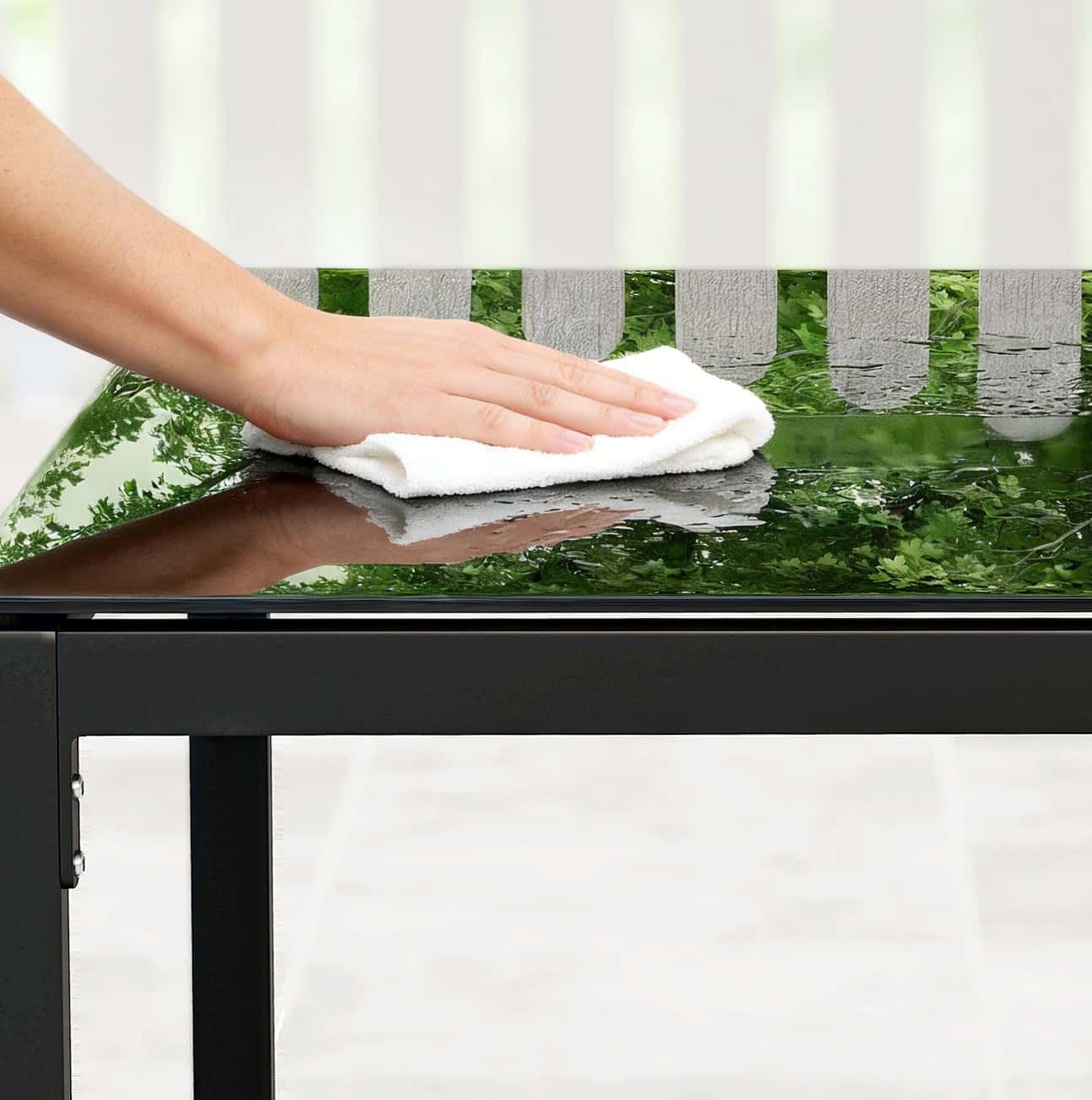 4goodz Rotan Tuinset 3-delig - afneembare zitkussen en tafel - Zwart/Creme