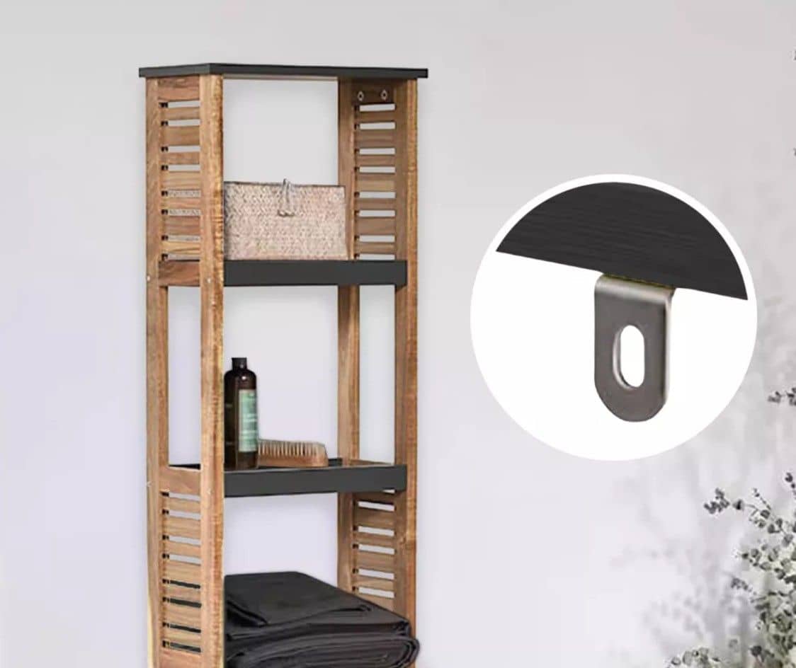 Acaciahout Hoge Badkamerkast 1 deur en 5 legplanken 30x38x170 cm