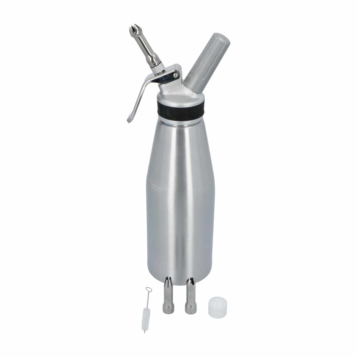 4cookz® aluminium slagroomspuit 1,0 liter - kidde/sifon - RVS mondstuk