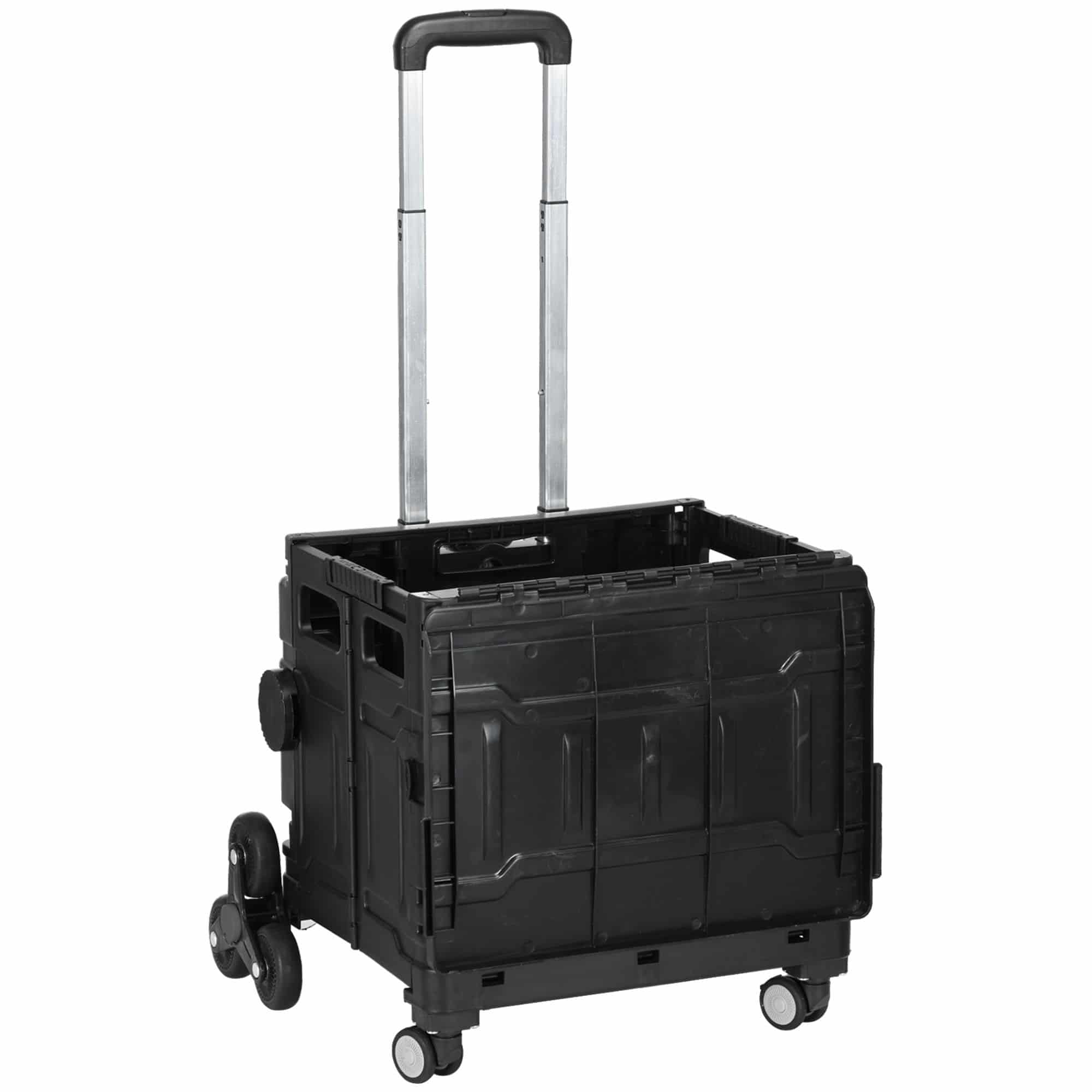 4goodz Winkelwagen Vouwkrat Trapklimmer Opvouwbaar max. 65 Kg Belastbaar - Zwart
