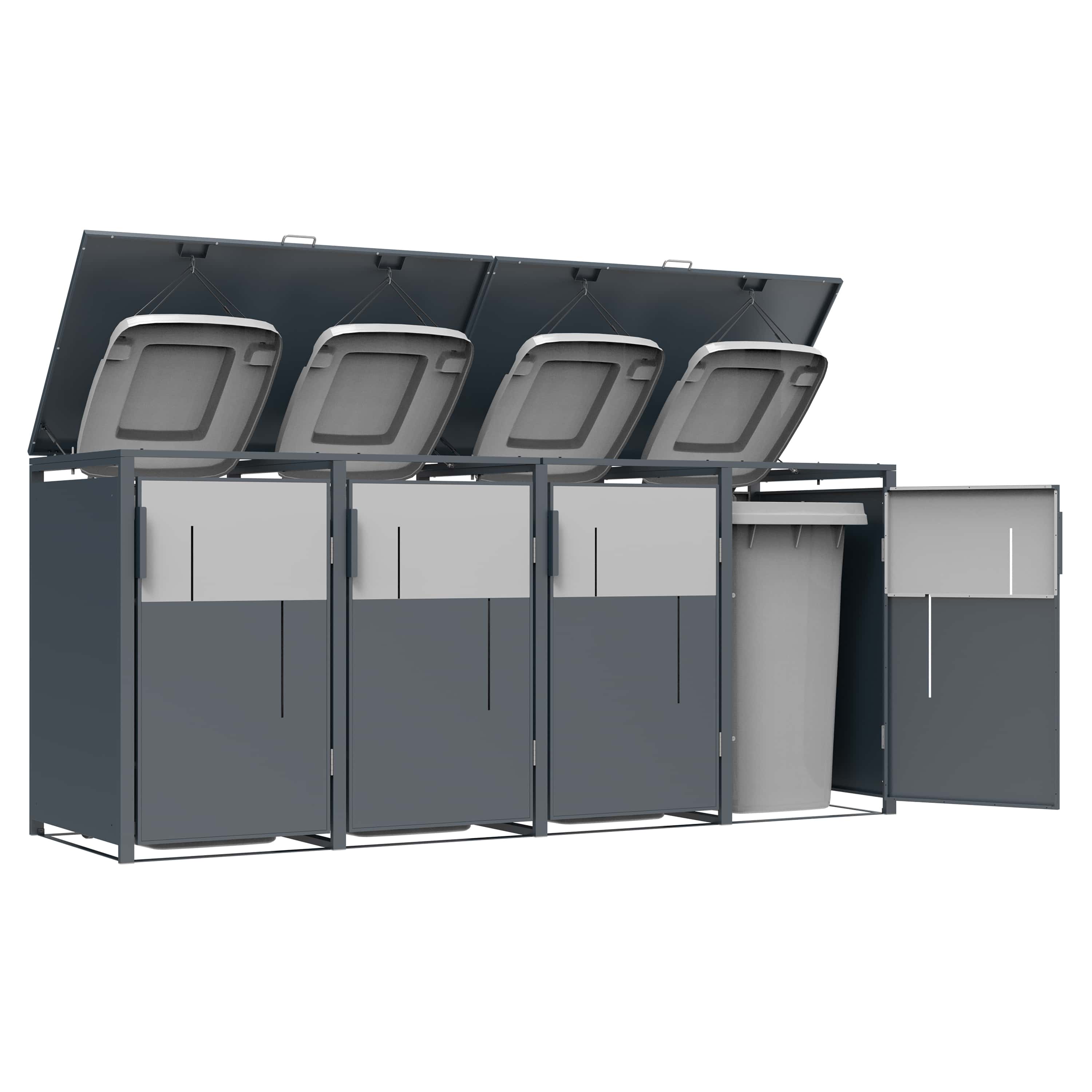 Westmann Tonus-4 Metalen Containerombouw voor 4 kliko's - Grijs