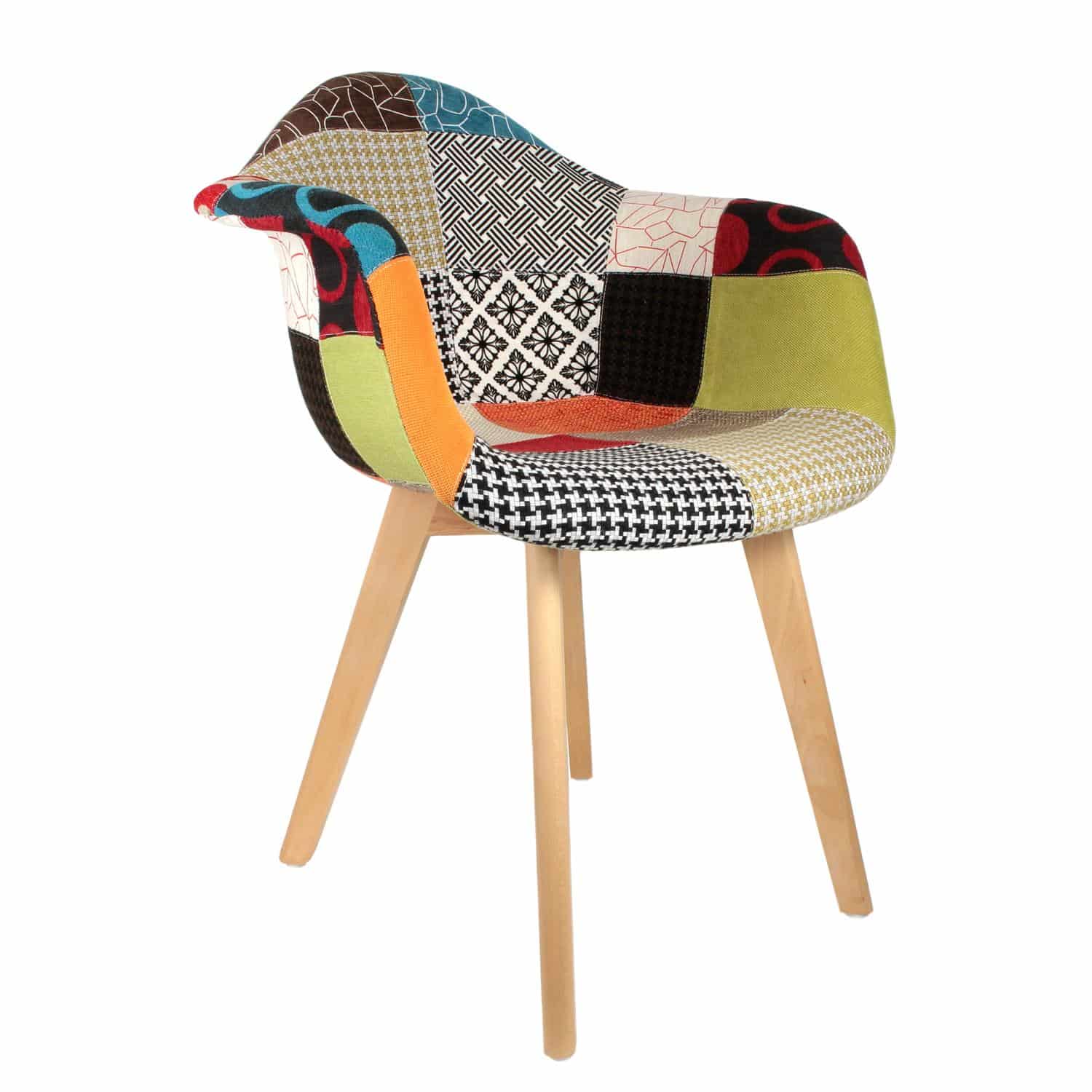 4goodz Lund Patchwork Eetkamerstoelen set van 2 stuks Armleuning - Multicolor