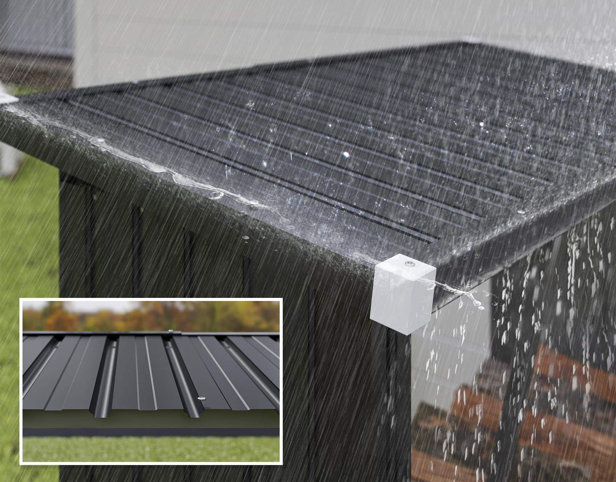 4goodz Houtopslag Gegalvaniseerd Staal met Schuin dak – 66x213x150 cm - Donkergrijs