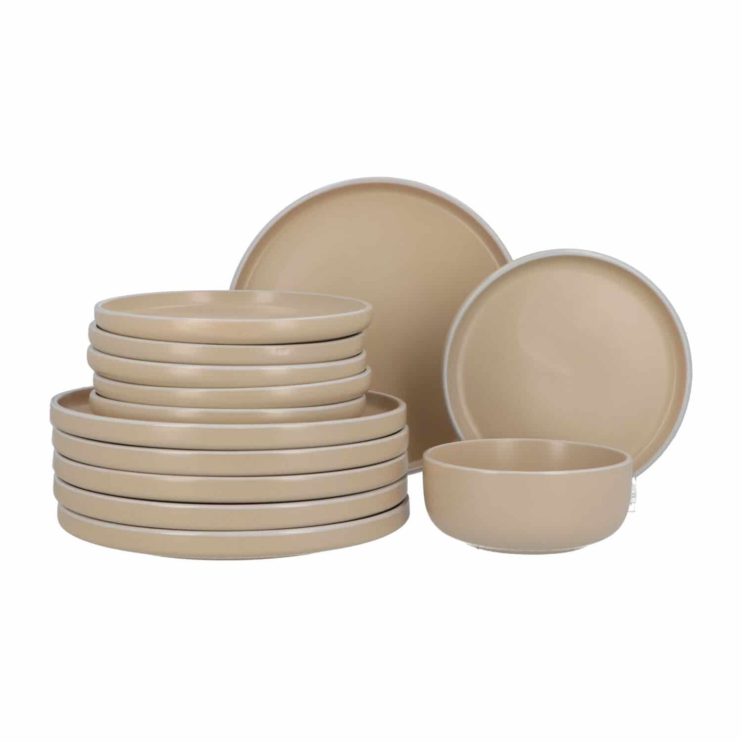6 persoons Servies 18 delig Nordic style Keramiek - beige/wit