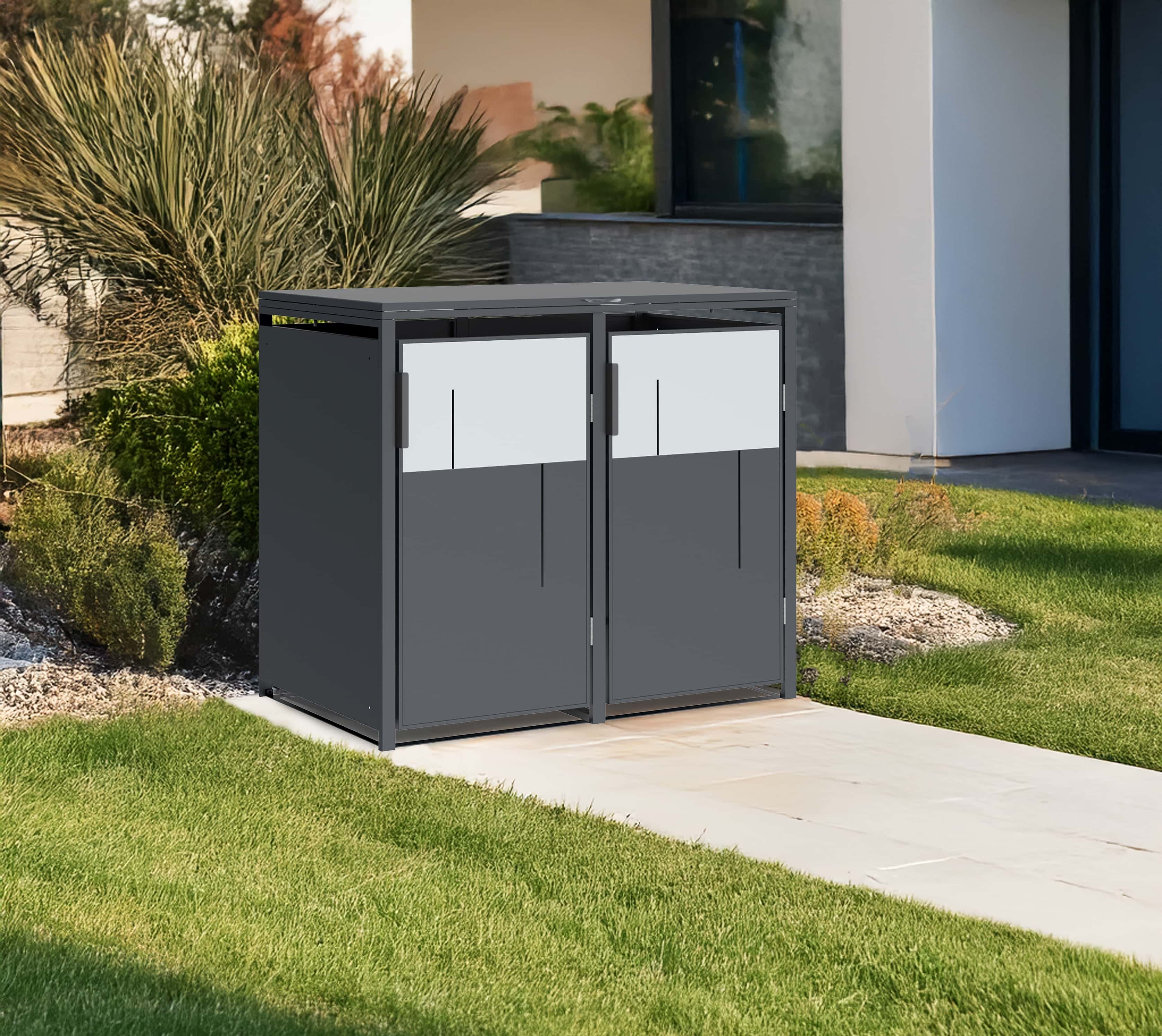 Westmann Varius 2 Metalen Containerombouw voor 2 kliko - Houtlook