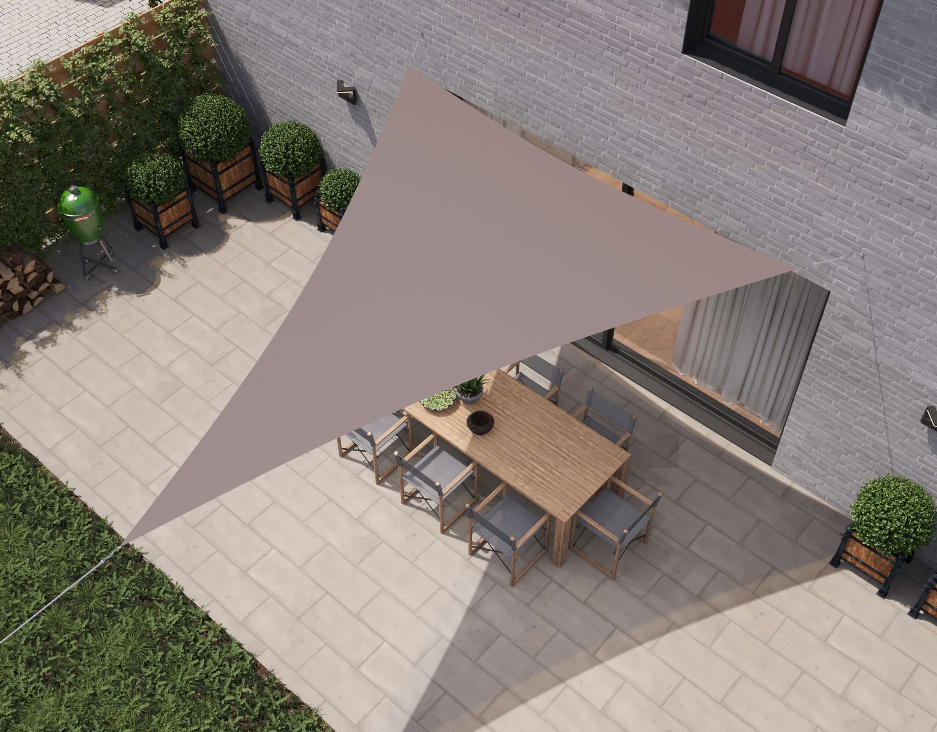 hanSe® Schaduwdoek Driehoek Gelijkbenig Waterdoorlatend 4x4x5,8 m Taupe