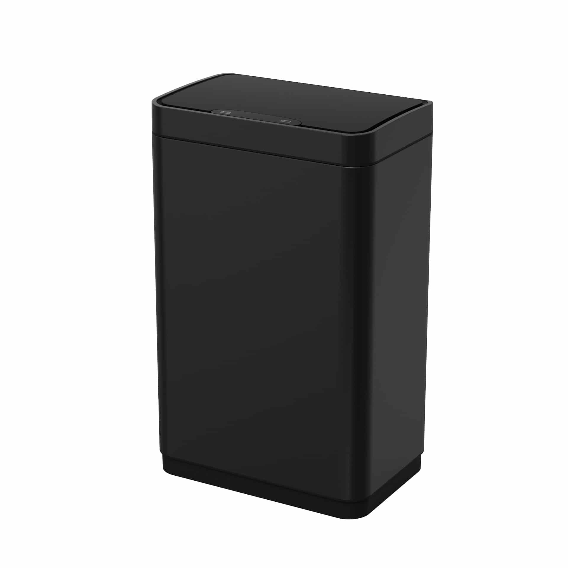 Luzzo® Iowa Black - Sensor Prullenbak 50 Liter - mat Zwart