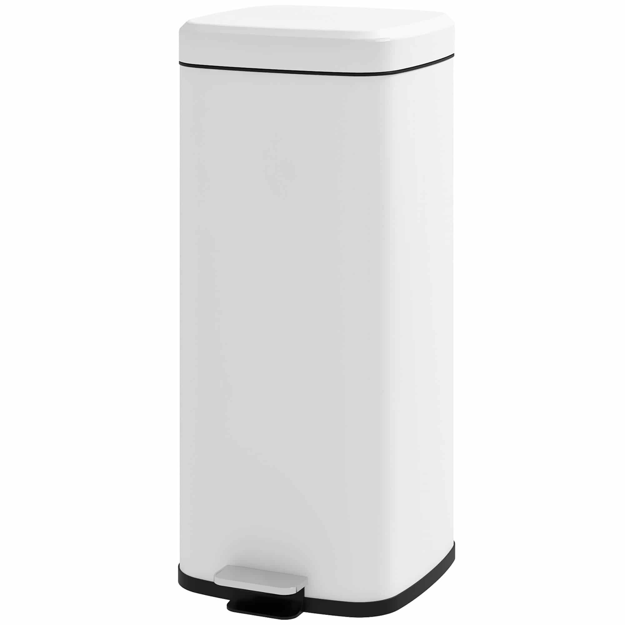 4Goodz Homcom Pedaalemmer Prullenbak 30 liter met Soft-Close Deksel - Wit
