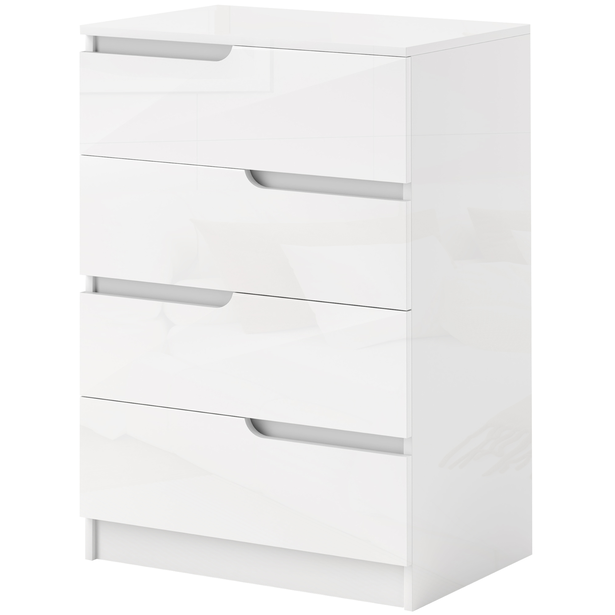 4goodz Moderne Ladenkast met 4 Greeploze Laden 40x60x80 cm - Wit