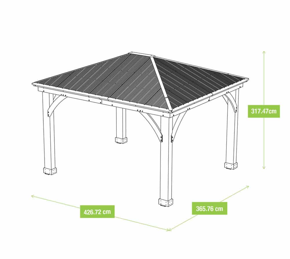 Westmann Paviljoen Gazebo Devon 12x14 - 427x366x317cm - Bruin Houtlook