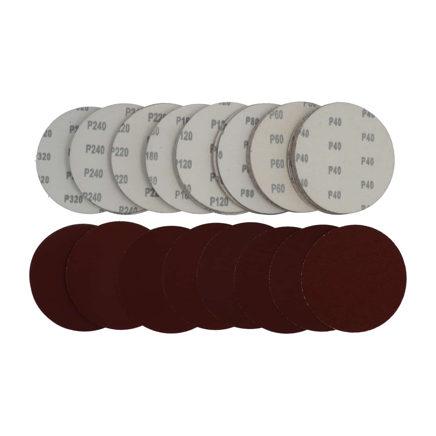 Rodopi® 100x Mix Schuurpapier 225 mm - zonder perforatie Excentrisch Schuurmachine