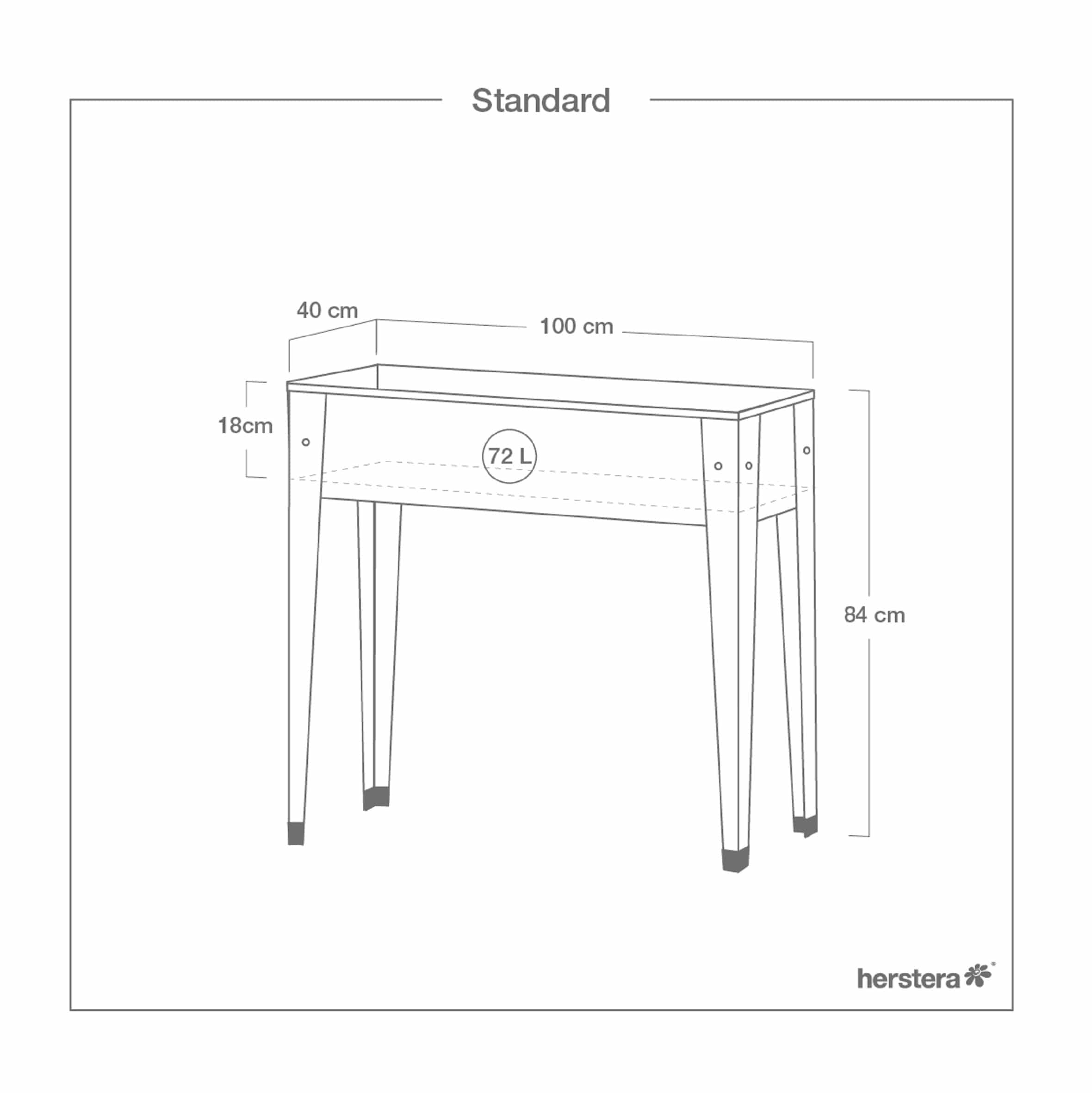 Herstera Garden Urban Hoge Plantenbak Staal - 100x40x84cm - Mintgroen