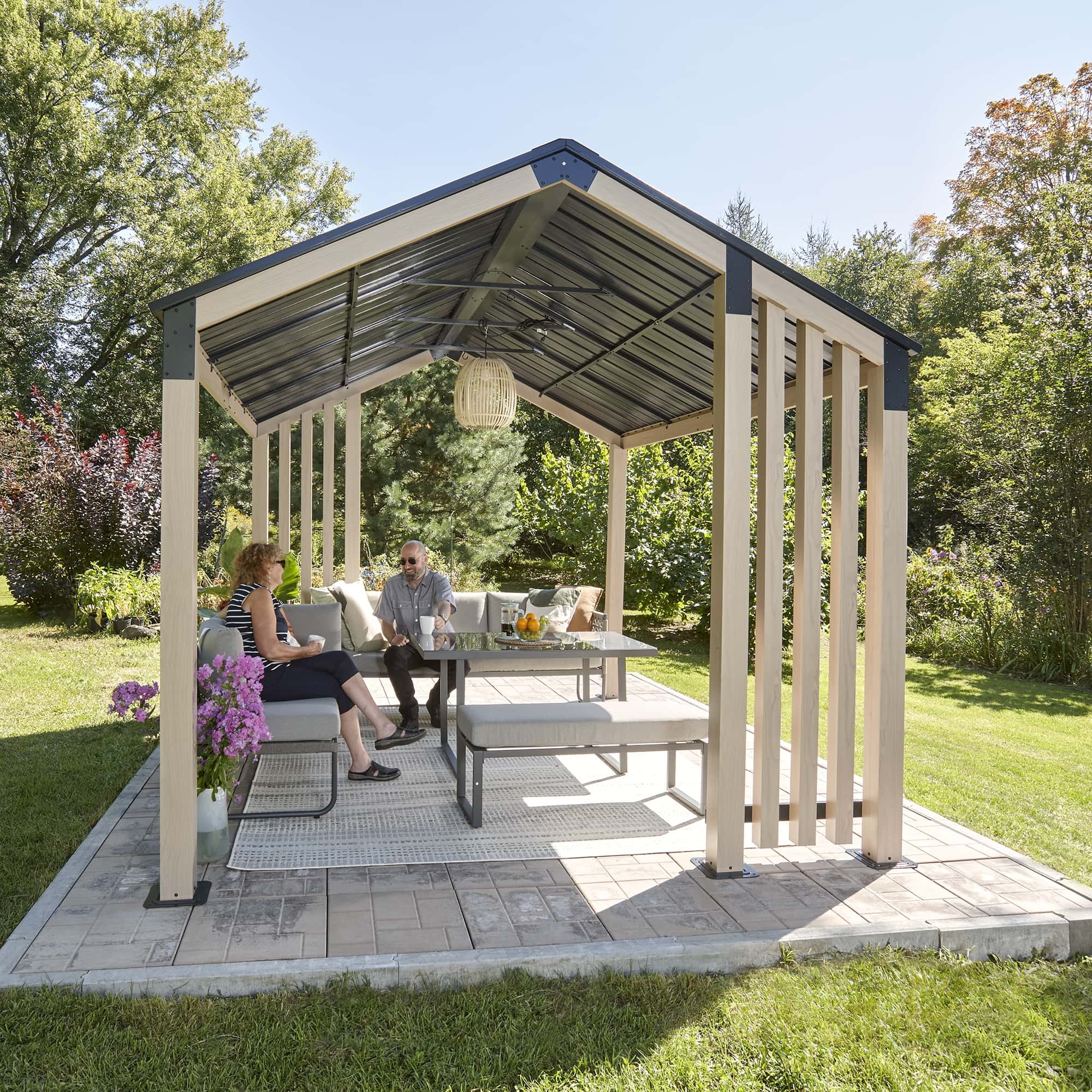 Sojag Lito 1012 - Paviljoen van aluminium - 3x3,7 m - Houtlook