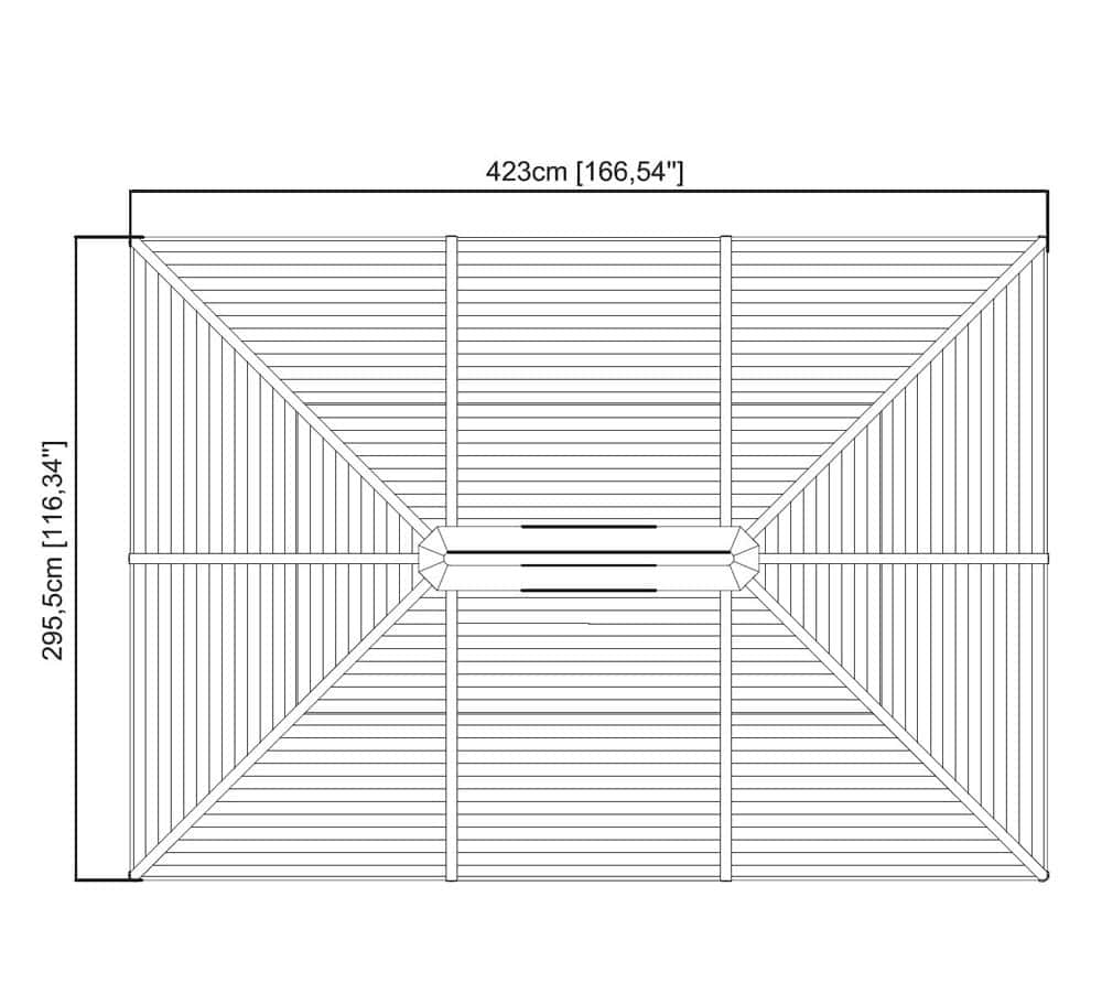 Sojag Aluminium paviljoen Ventura 1014 - 296x423x261 cm