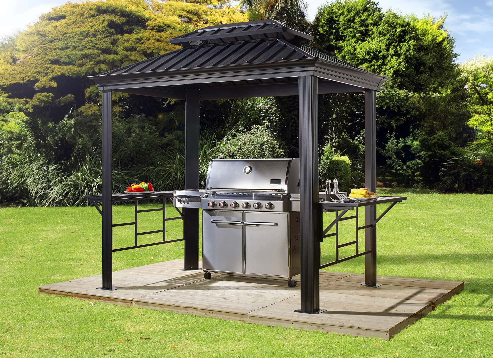 Sojag Messina Aluminium BBQ Grillpaviljoen - 179x292x262 cm
