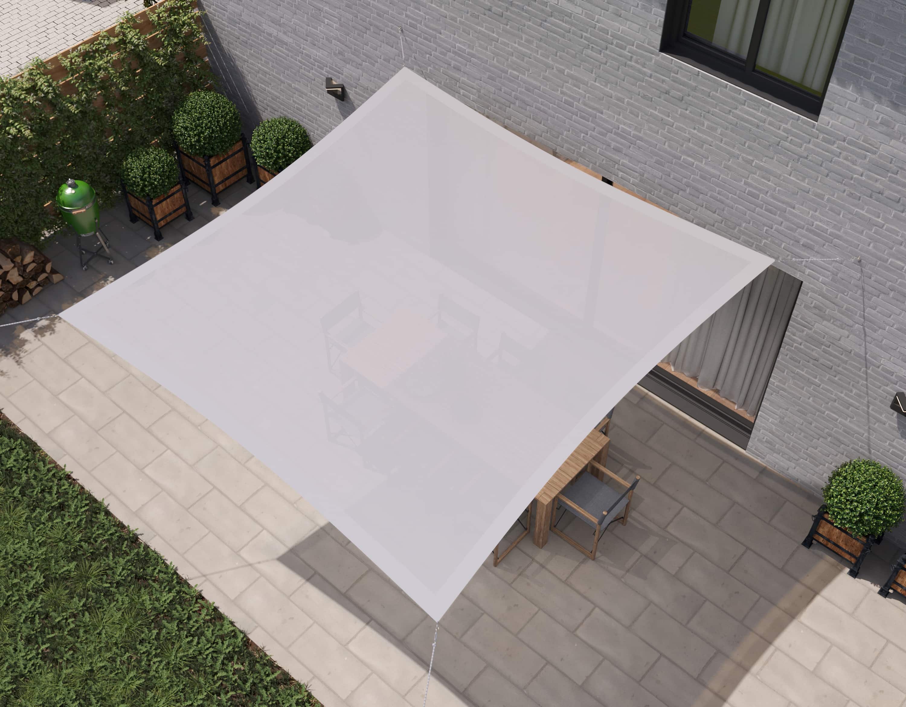 hanSe® Schaduwdoek Vierkant Waterdoorlatend 3,6x3,6 m Zonnedoek Wit