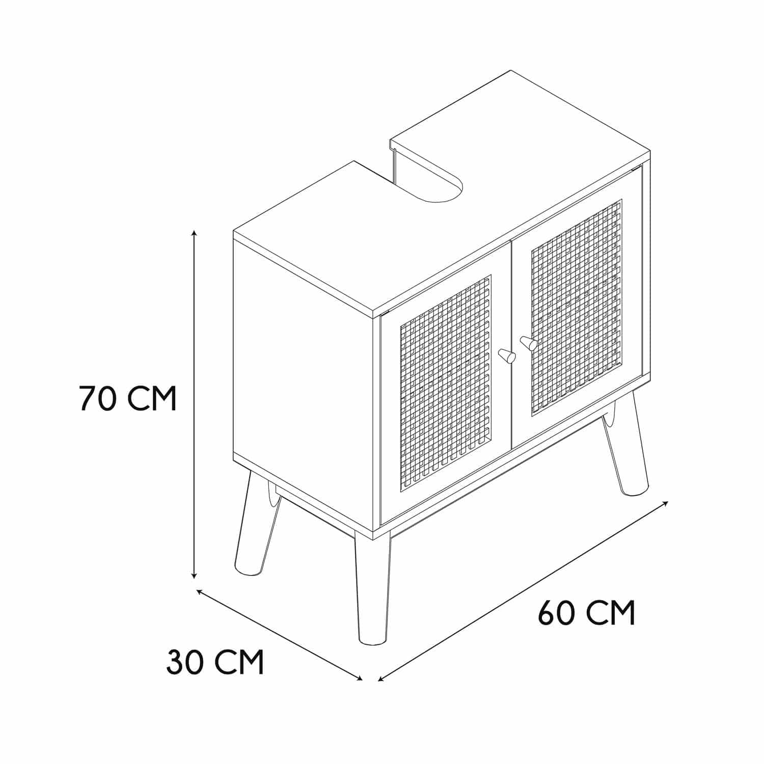 Badkamermeubel-set Bali - Combinatieset Wastafelonderkast + Kolomkast hoog