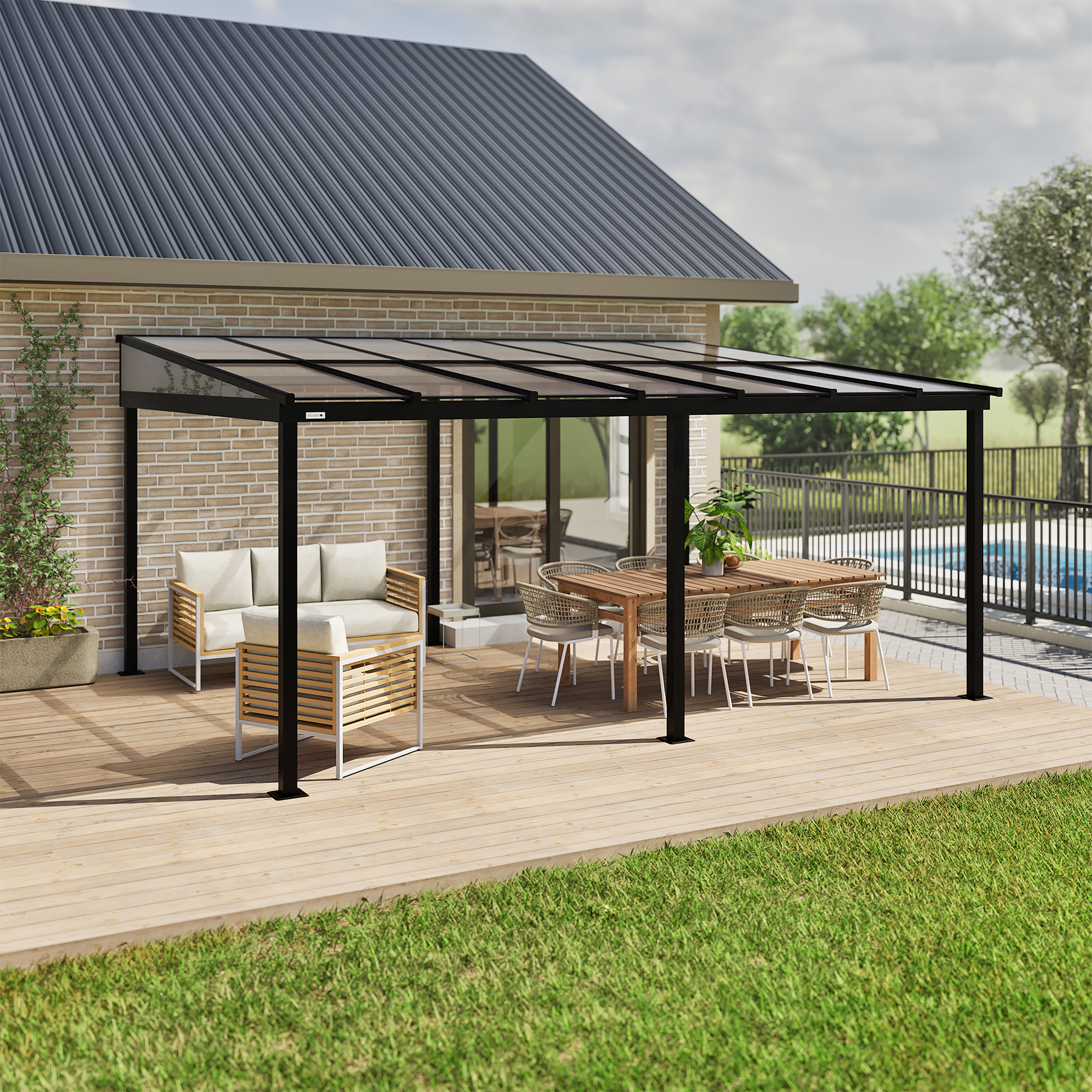Sojag St.Barth Aluminium Terrasoverkapping - 363x483x240 cm- Antraciet