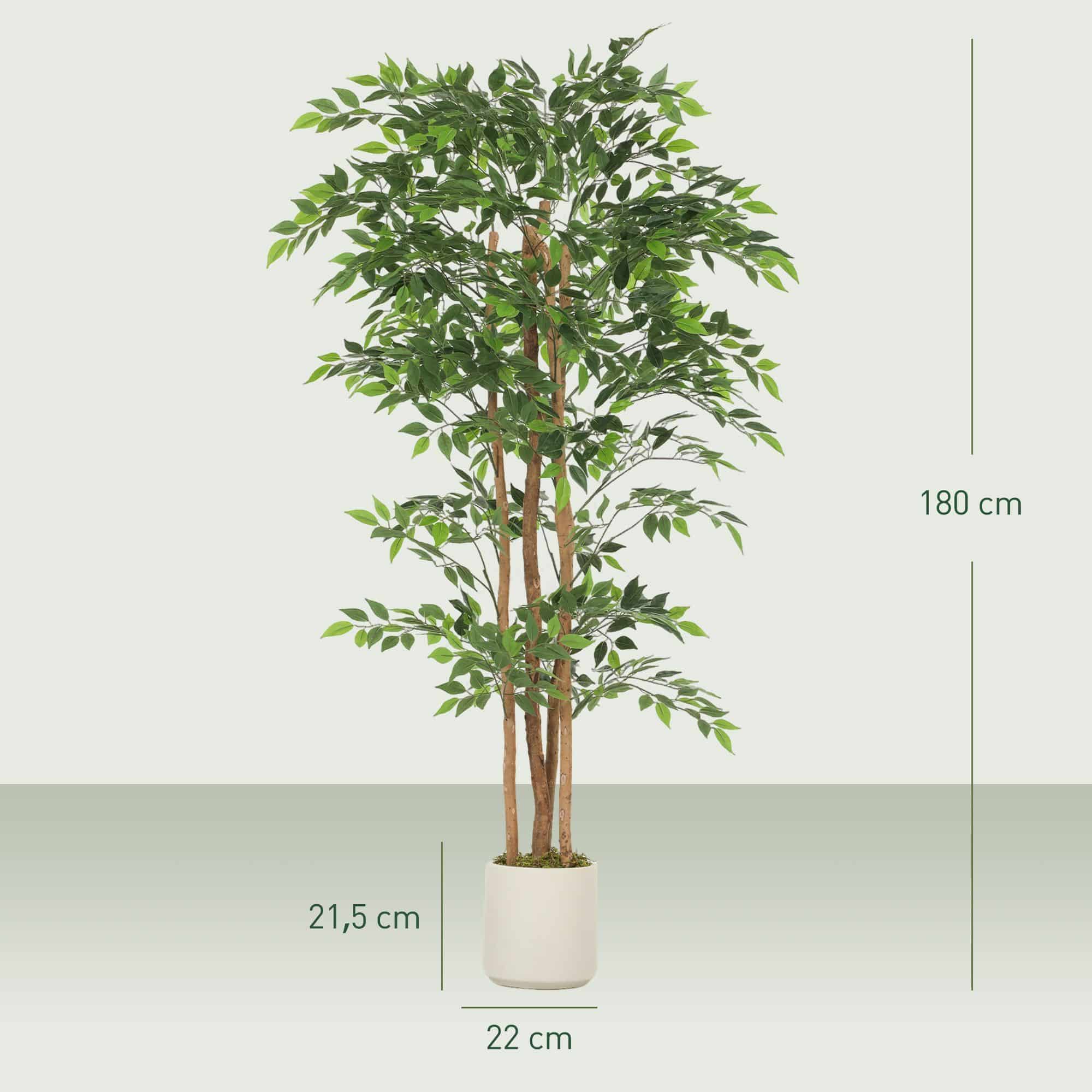 4goodz kunstplant Banyanboom met massieve stam 180 cm - Groen