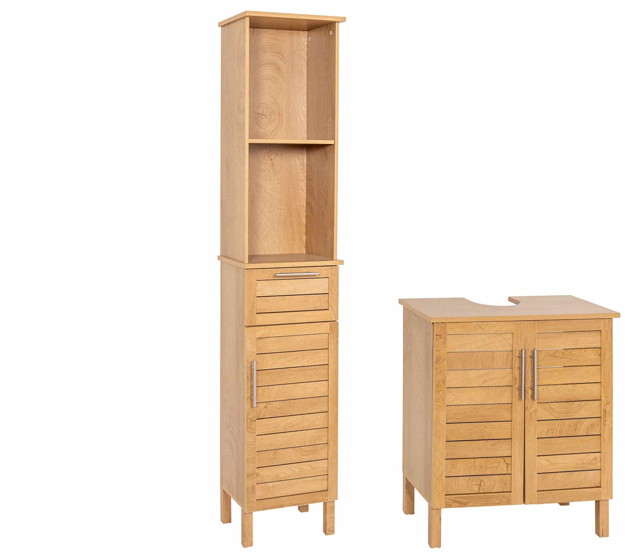 4bathroomz Bozen Badmeubelset Kolomkast + Wastafelonderkast