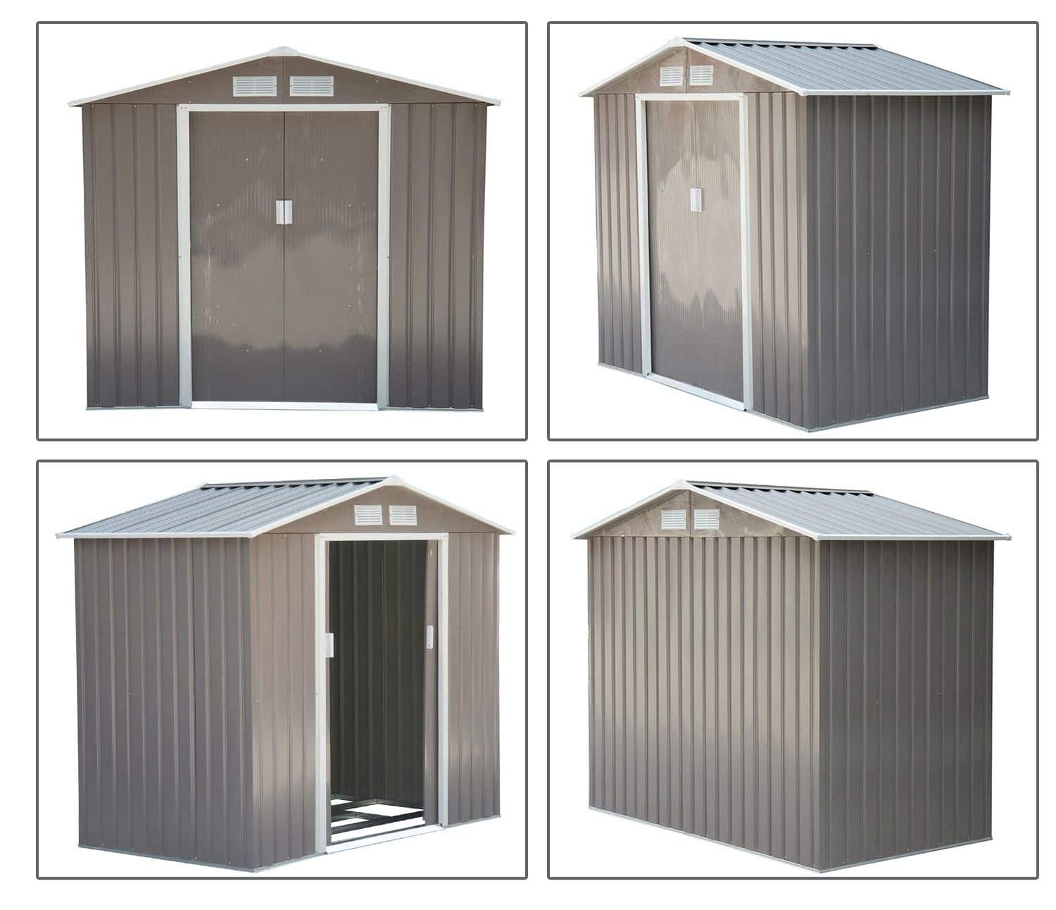 4goodz Gereedschapsschuur Metaal 127x213x185 cm - Grijs