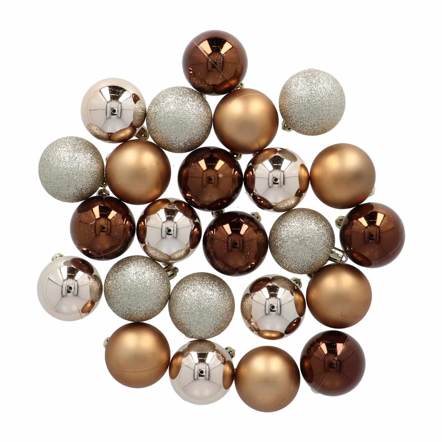 4goodz 45-delige Decoratieve Kunststof Kerstballen Brons/Zilver