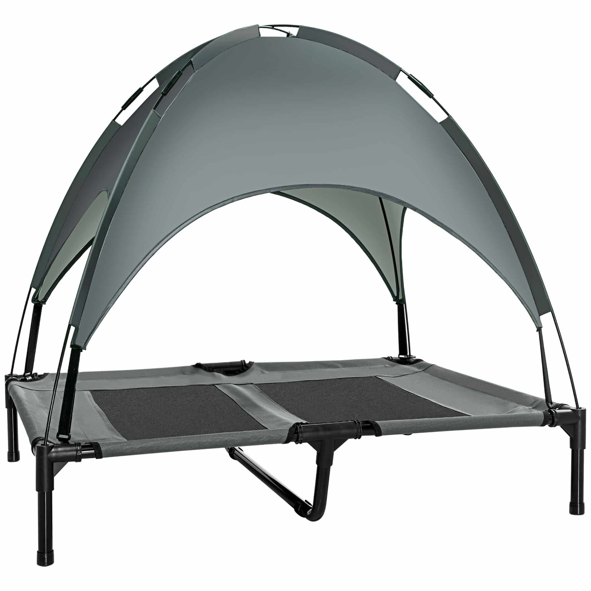 Hondenligbed met dak verhoogd hondenstretcher - ademende stof - Medium